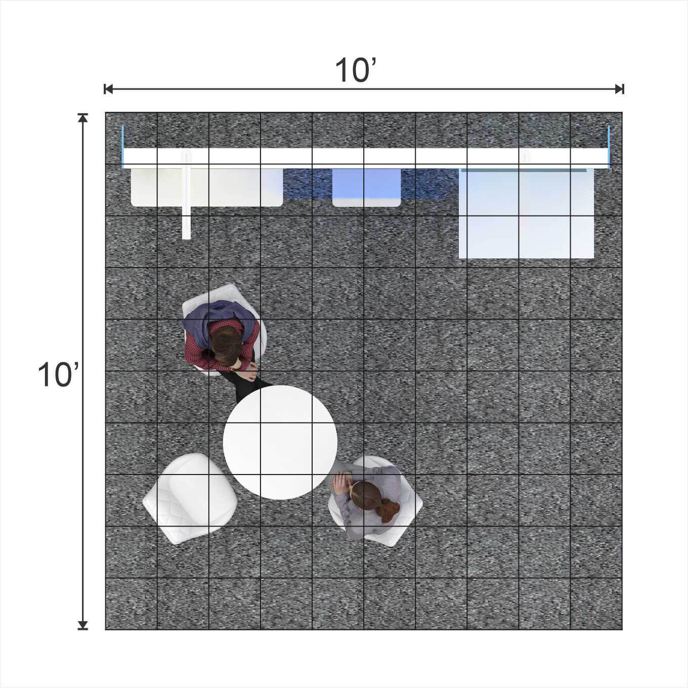 Plan - RL1010 06: Head-Turning 10x10 Trade Show Booth Design Concept