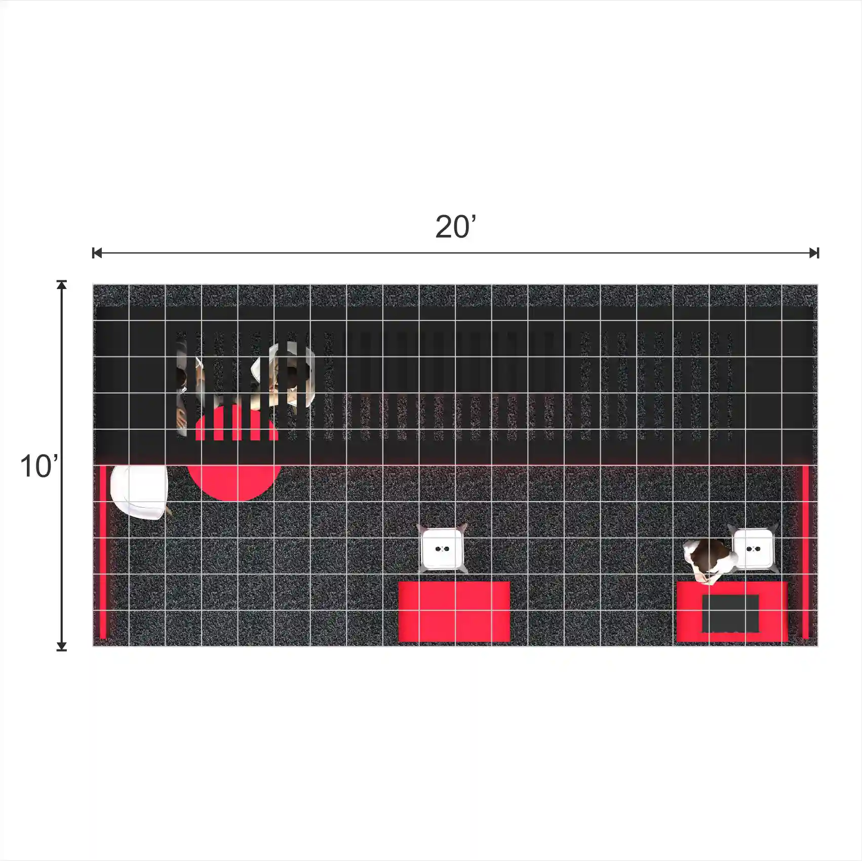 Plan - RLU1020 66: Striking 10x20 trade show booth rentals