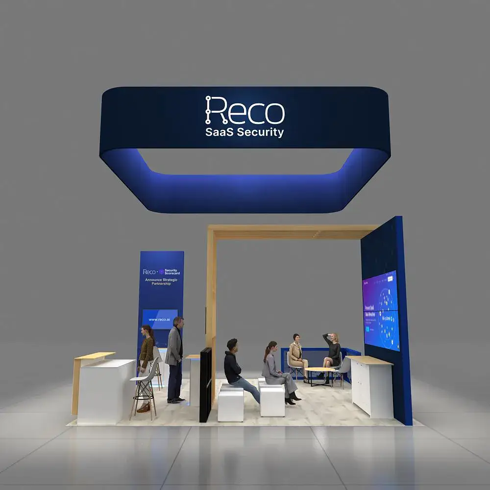 Left Side Perspective View – YRLU2020 63: Stylish 20x20 Booth Designs for Visual Brand Presence