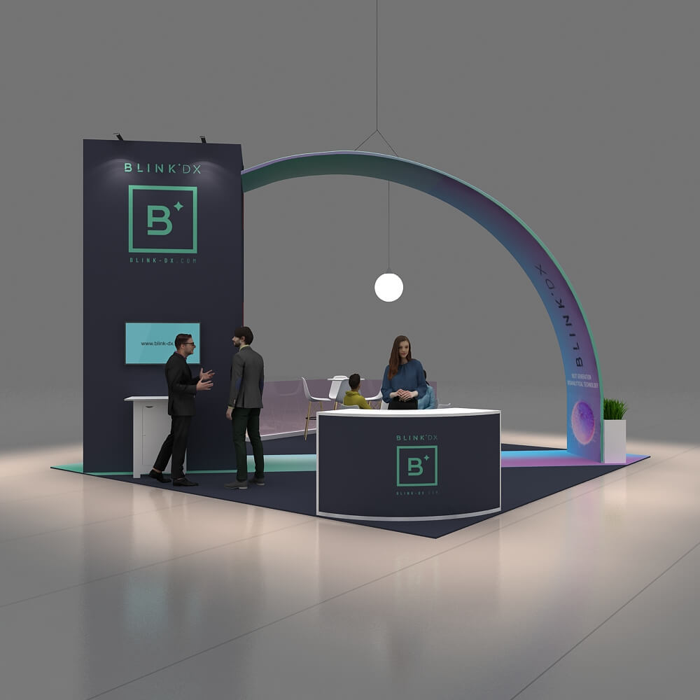 RLU 20x20 114 booth design BLINK DX Front View