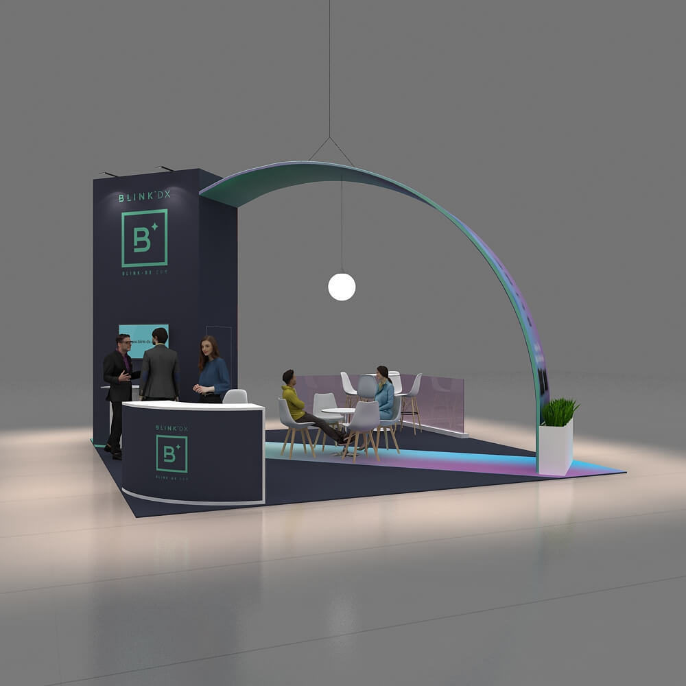 RLU 20x20 114 booth design BLINK DX Side View