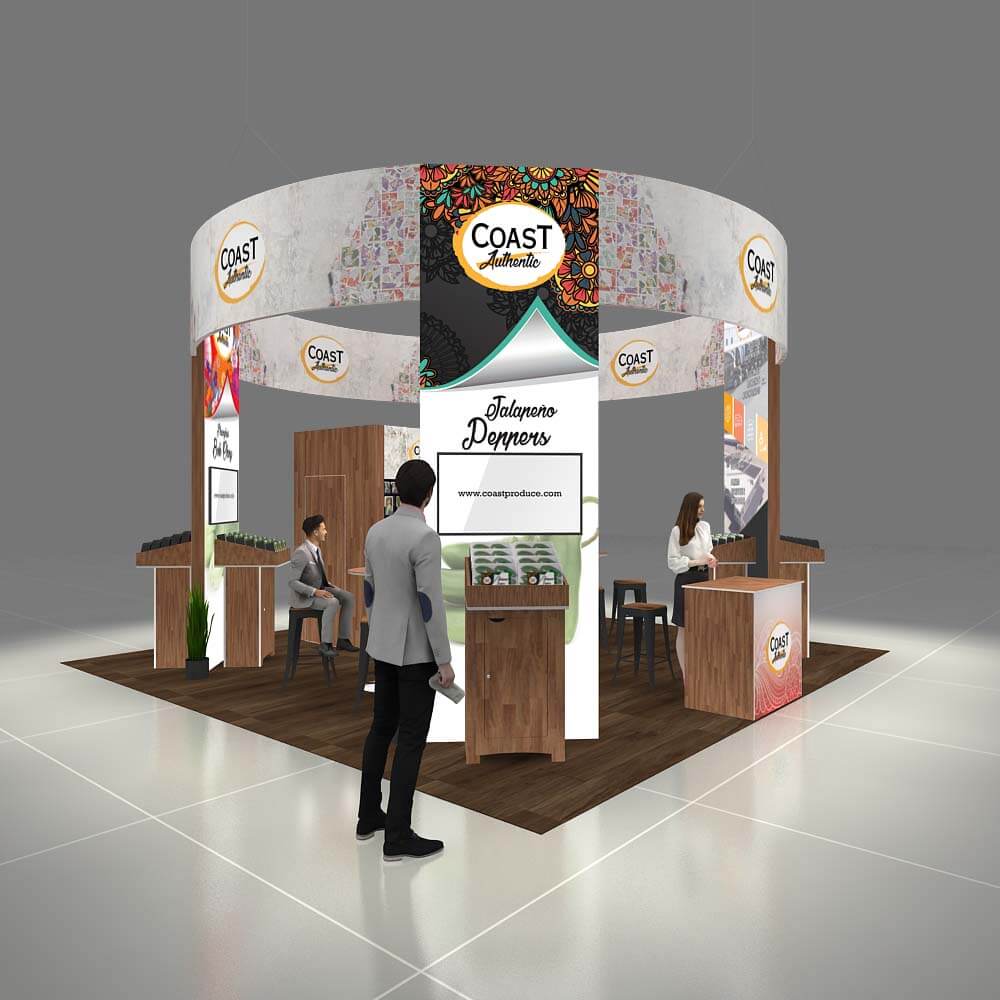 RLU 20x20 25 -COAST PRODUCE Booth Design Back Side View