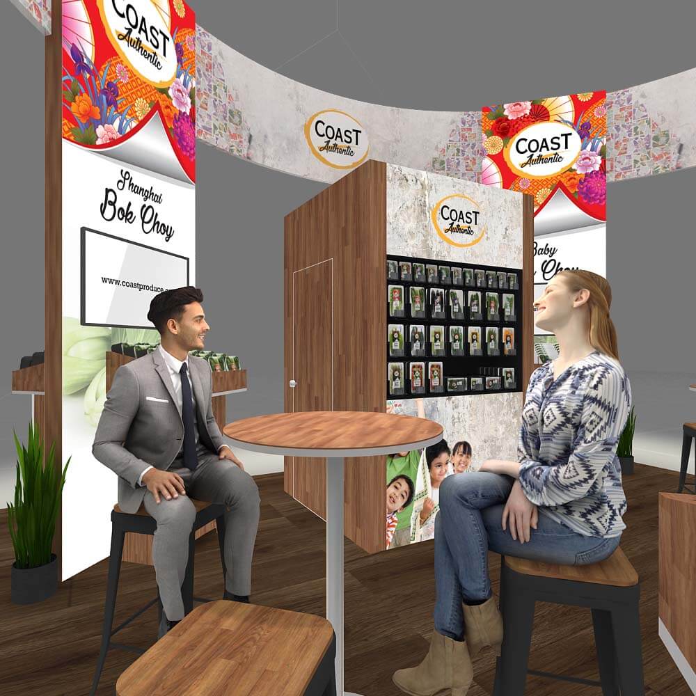 RLU 20x20 25 -COAST PRODUCE Booth Design Close View