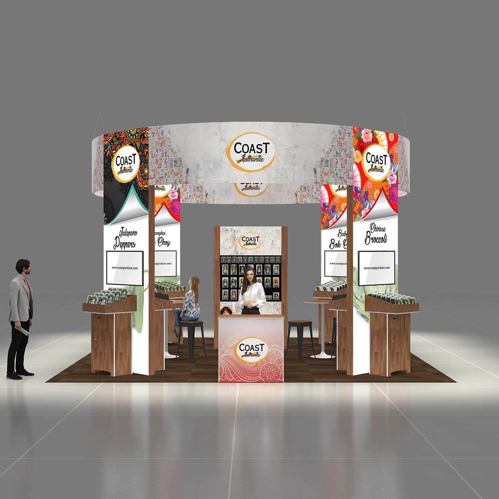 RLU 20x20 25 -COAST PRODUCE Booth Design Front View RLU 20x20 25 -COAST PRODUCE Booth Design Front View