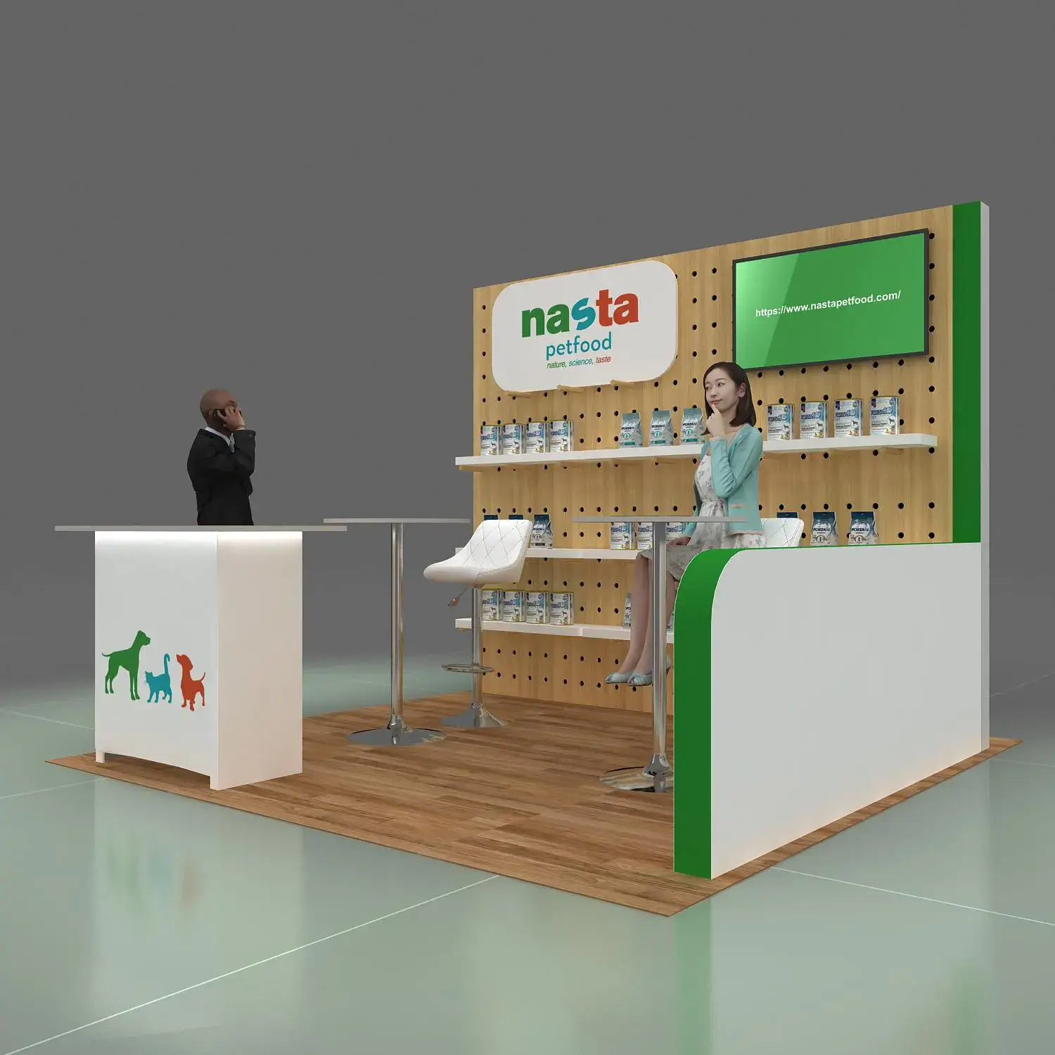 Left Side Perspective View - RCR1010 03:  Attract attendees with extraordinary 10x10 rental booth