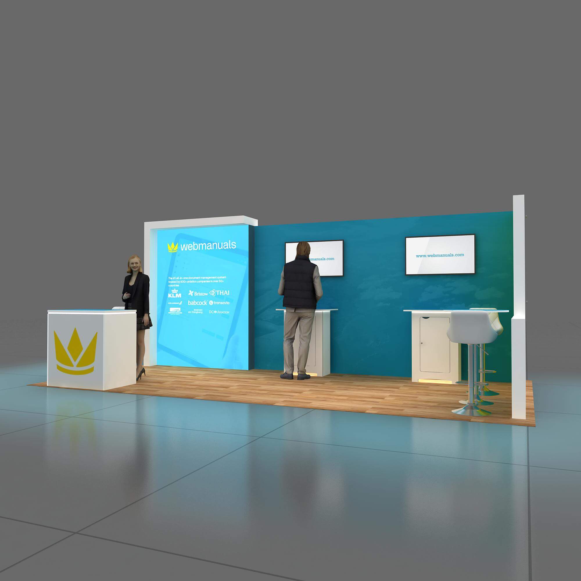 Left Side Perspective View - GRLU1020 49: Team up with Exponents for best 10x20 booth rentals