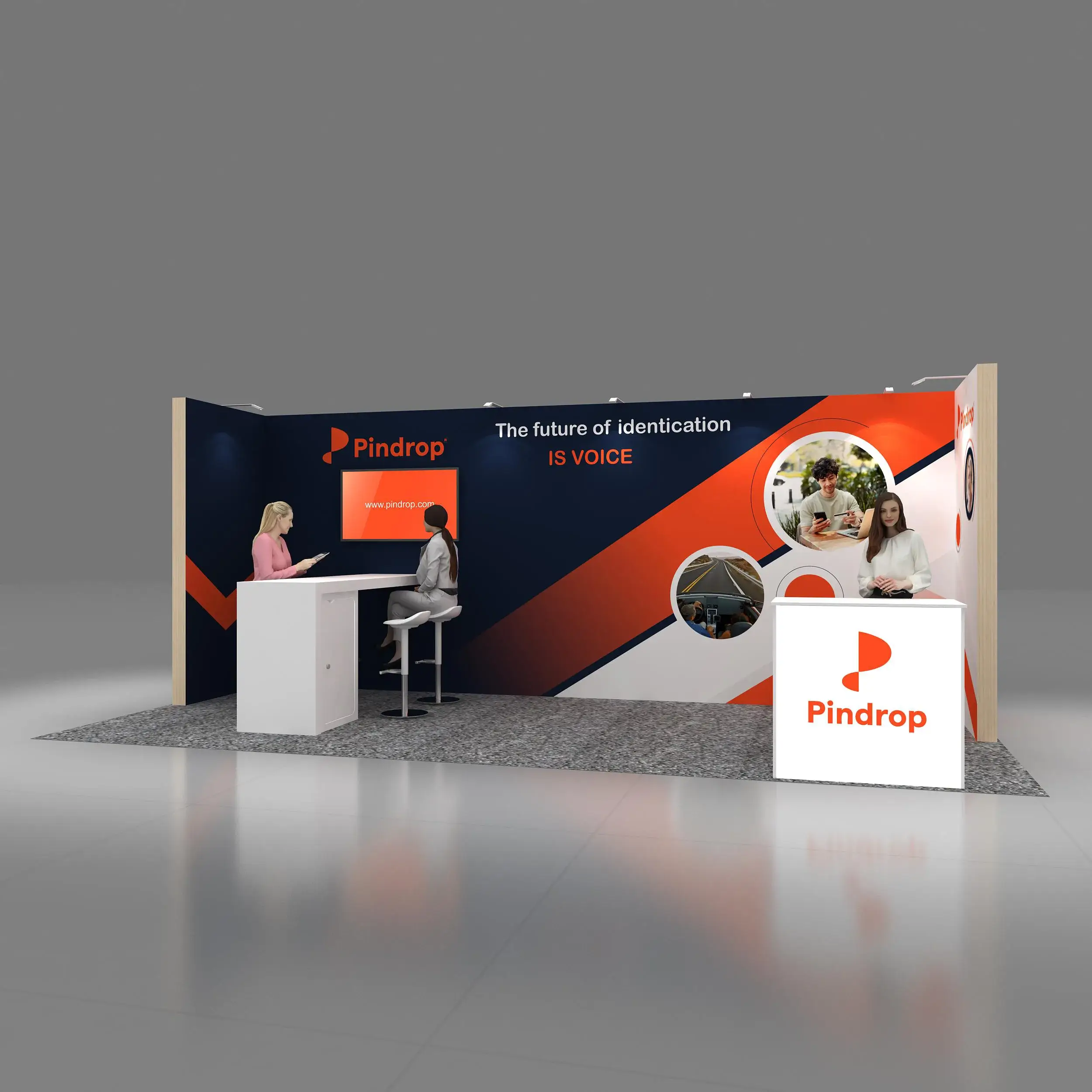 Left Side Perspective View - STL1020 43: For eye-catching and well-built 10x20 booth rentals contact Exponents
