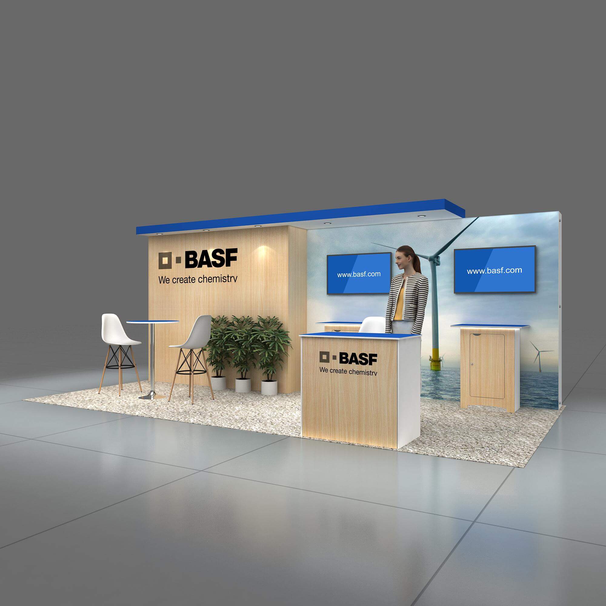 Let Side Perspective View - GRCR1020 01: Stand out with impactful 10x20 trade show booth rentals