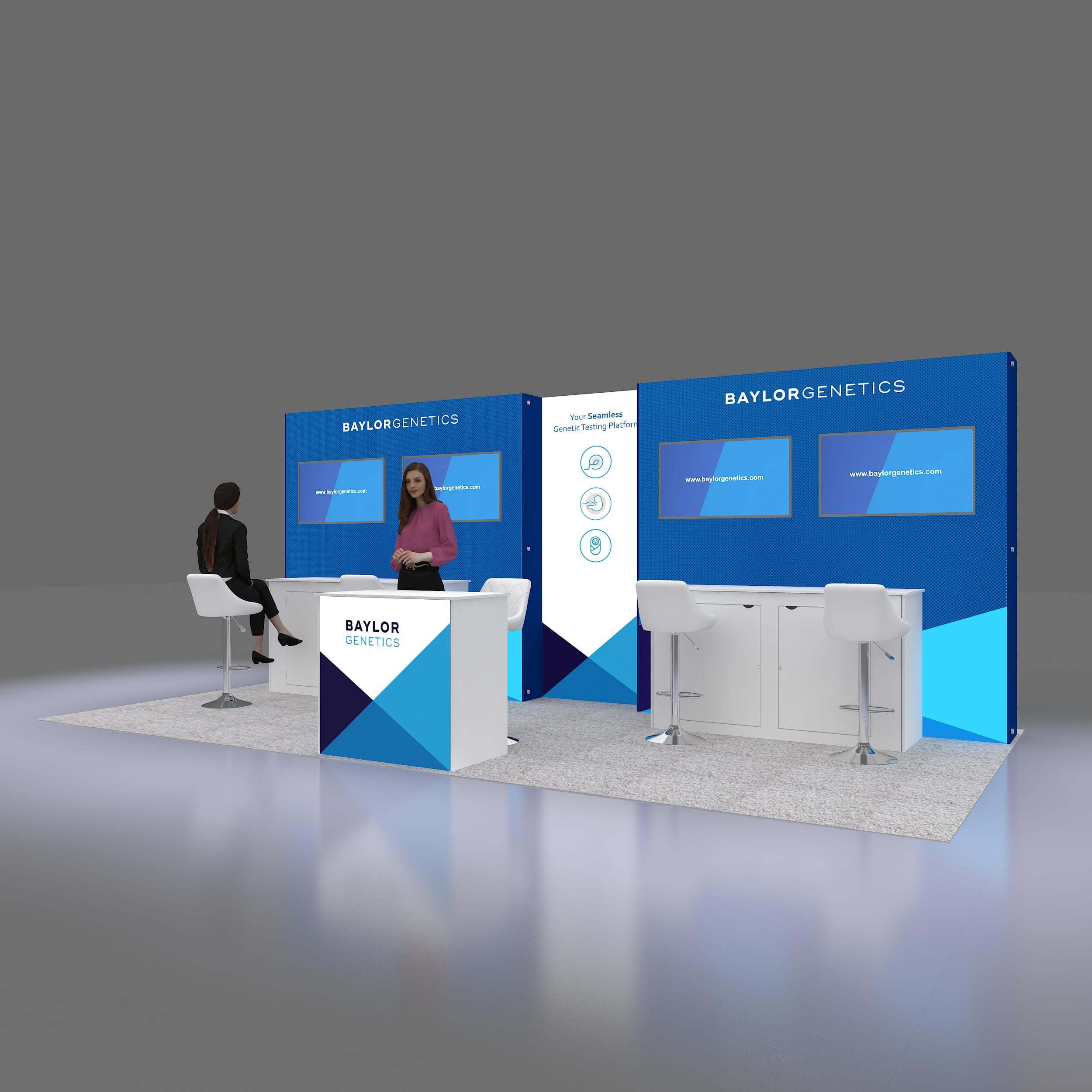Left Side Perspective View - GRLE1020 28: Bank on Exponents for state-of-the-art 10x20 booth rentals