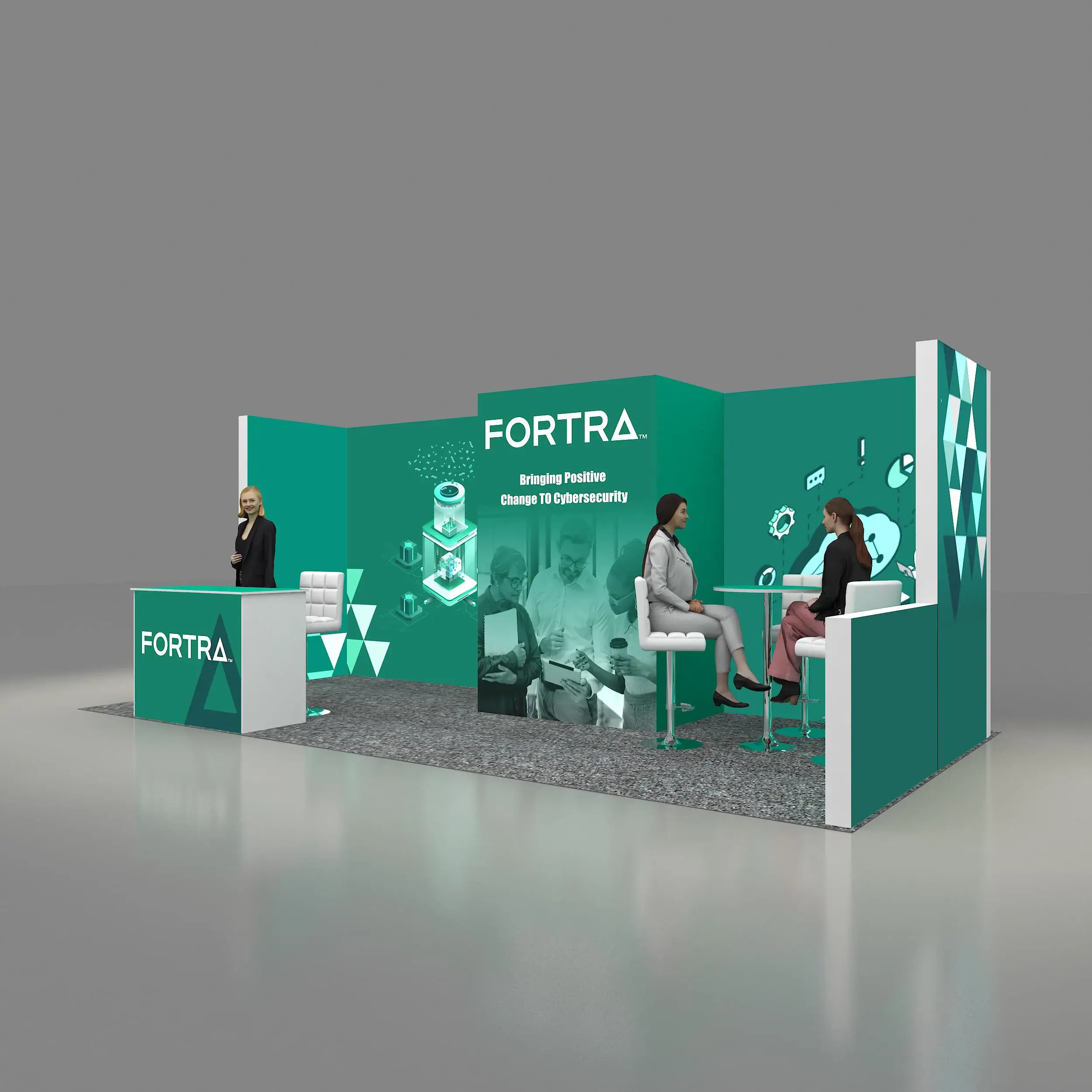 Left Side Perspective View - RAL1020 09: Stunningly creative 10x20 booth rentals to get noticed at shows