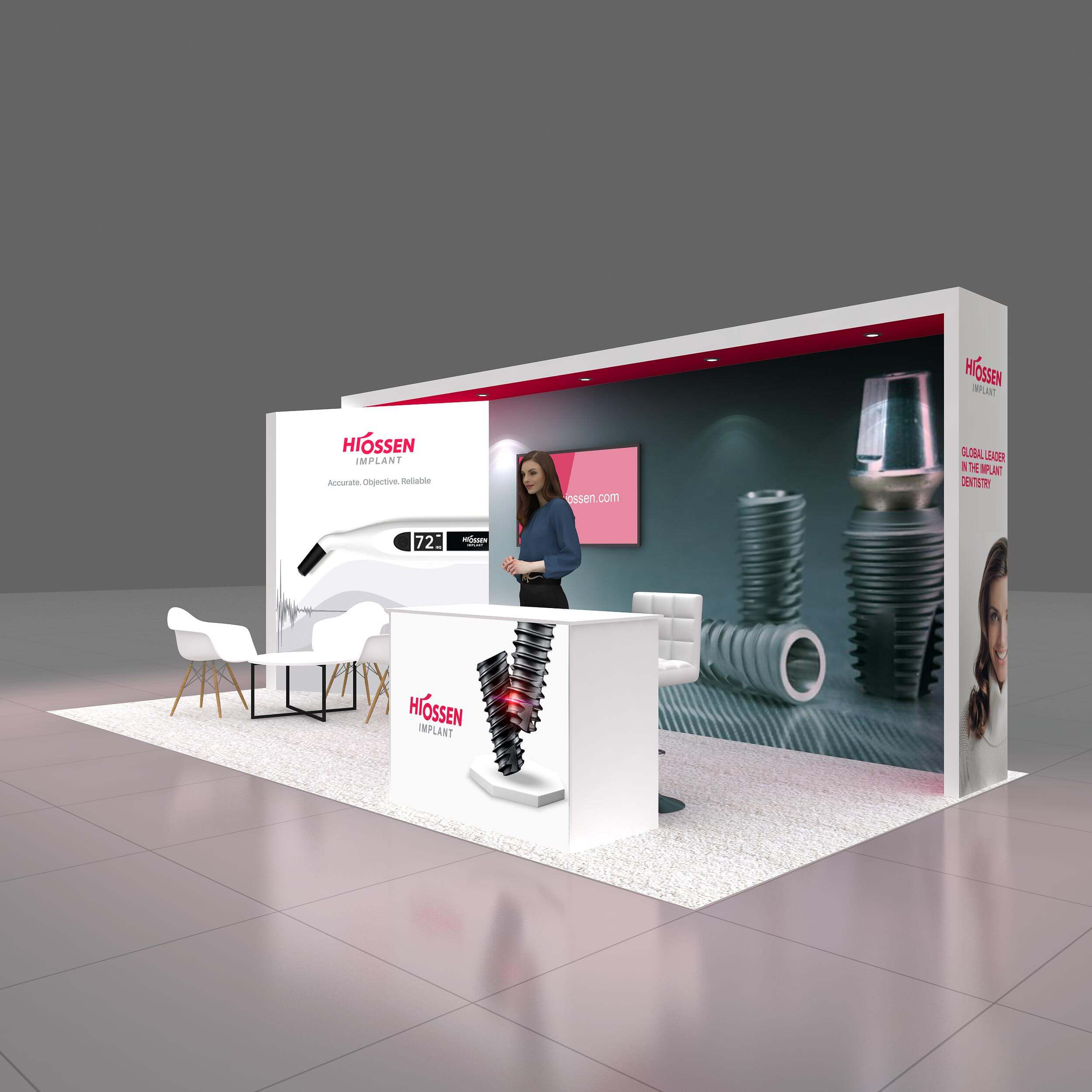 Left Side Perspective View - GRLU1020 33: Win big at Las Vegas shows with attention-grabbing 10x20 booth rentals