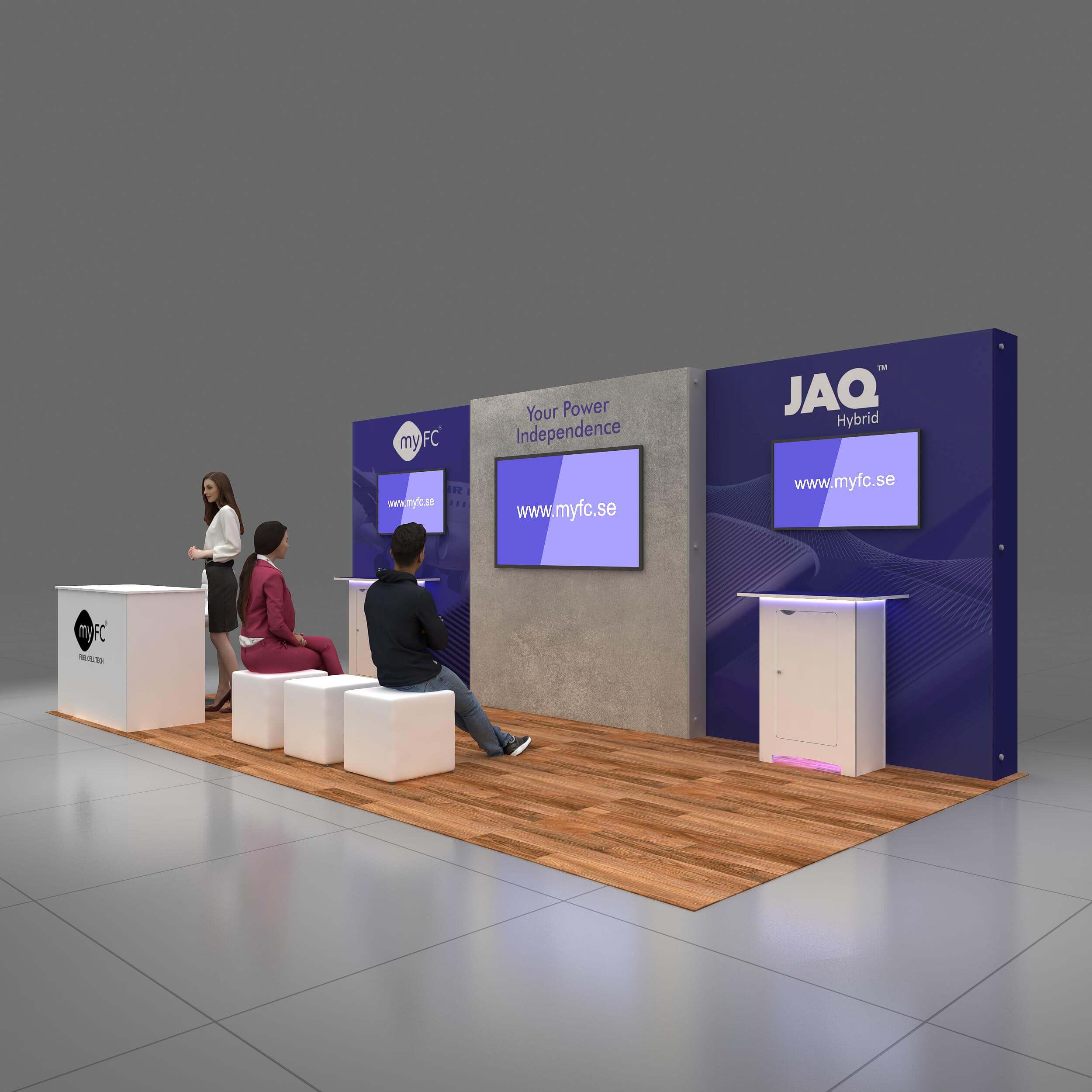 Left Side Perspective View - RLU1020 56: World-class 10x20 trade show booth rentals
