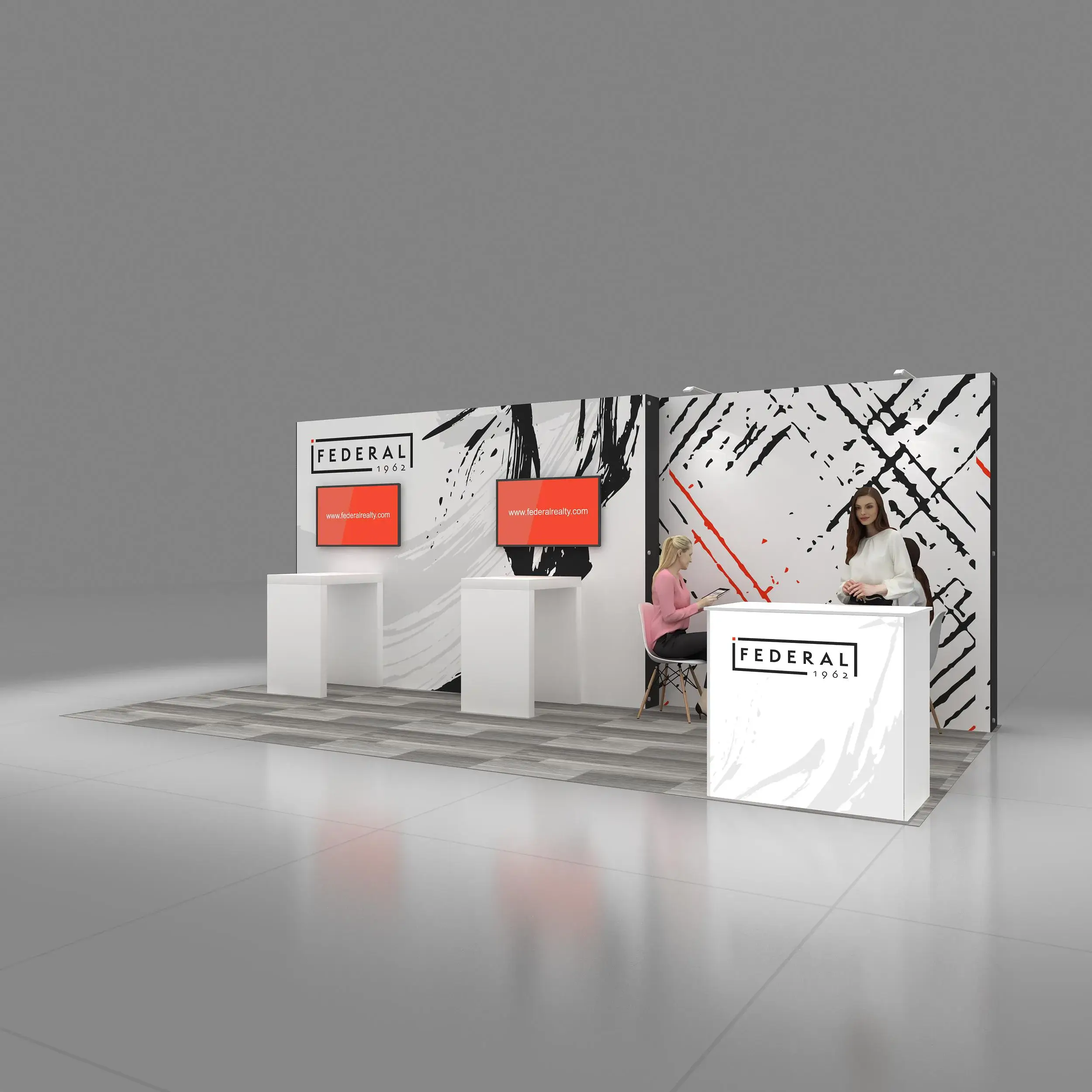 Left Side Perspective View - STL1020 51: Eye-catching 10x20 booth rental