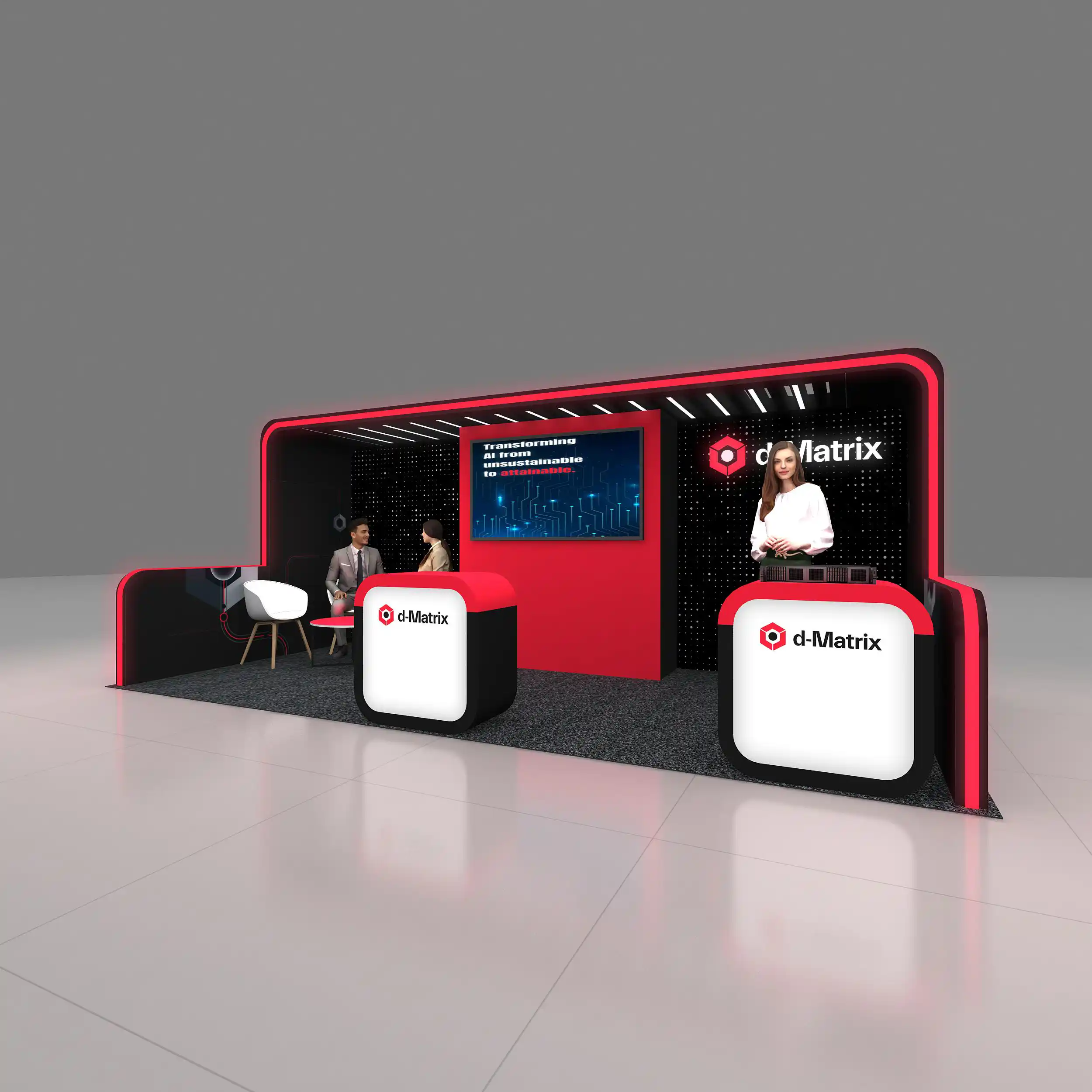 Left Side Perspective View - RLU1020 66: Eye-catching 10x20 booth rental