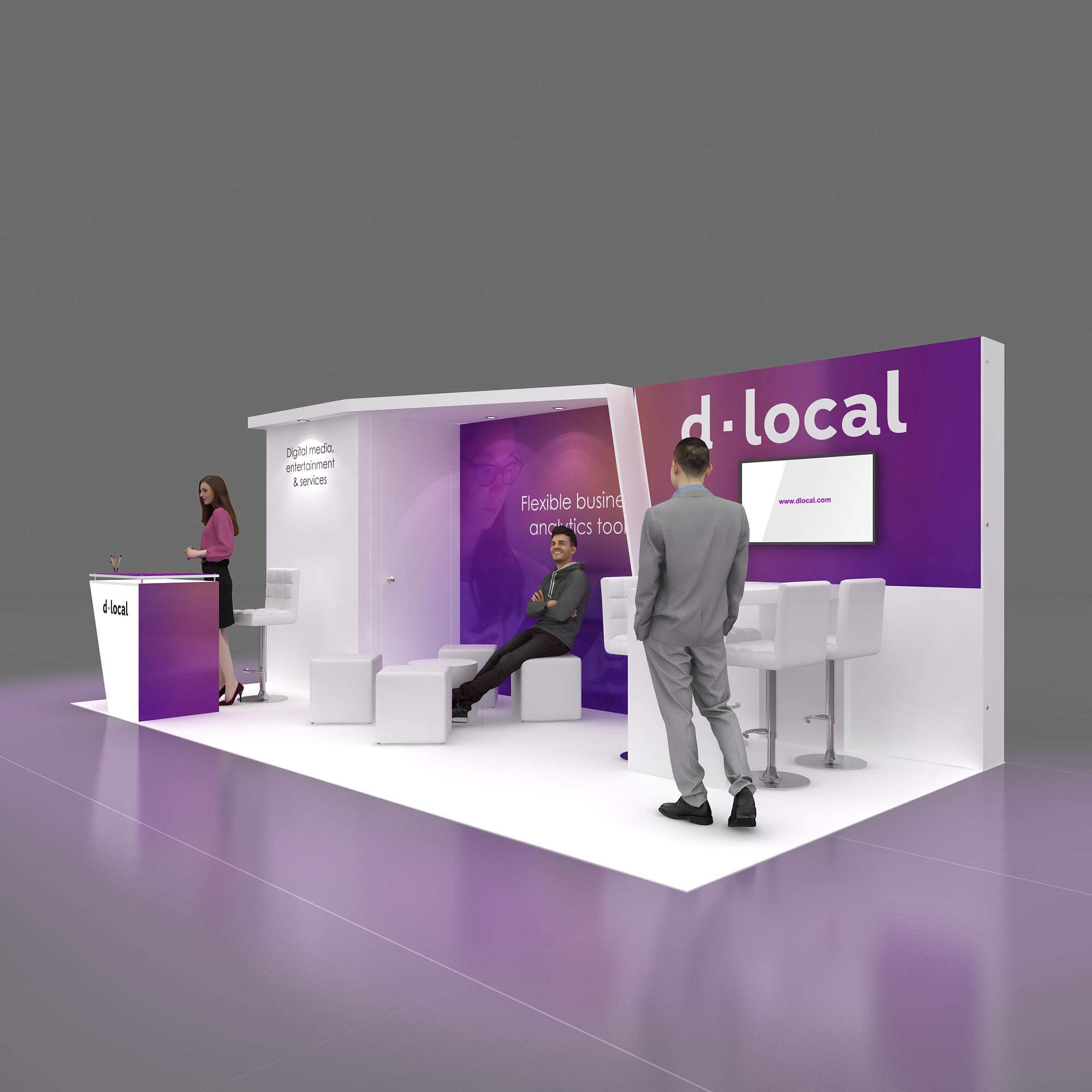 Left Side Perspective View - GRLU1020 61: All-inclusive turnkey 10x20 trade show services