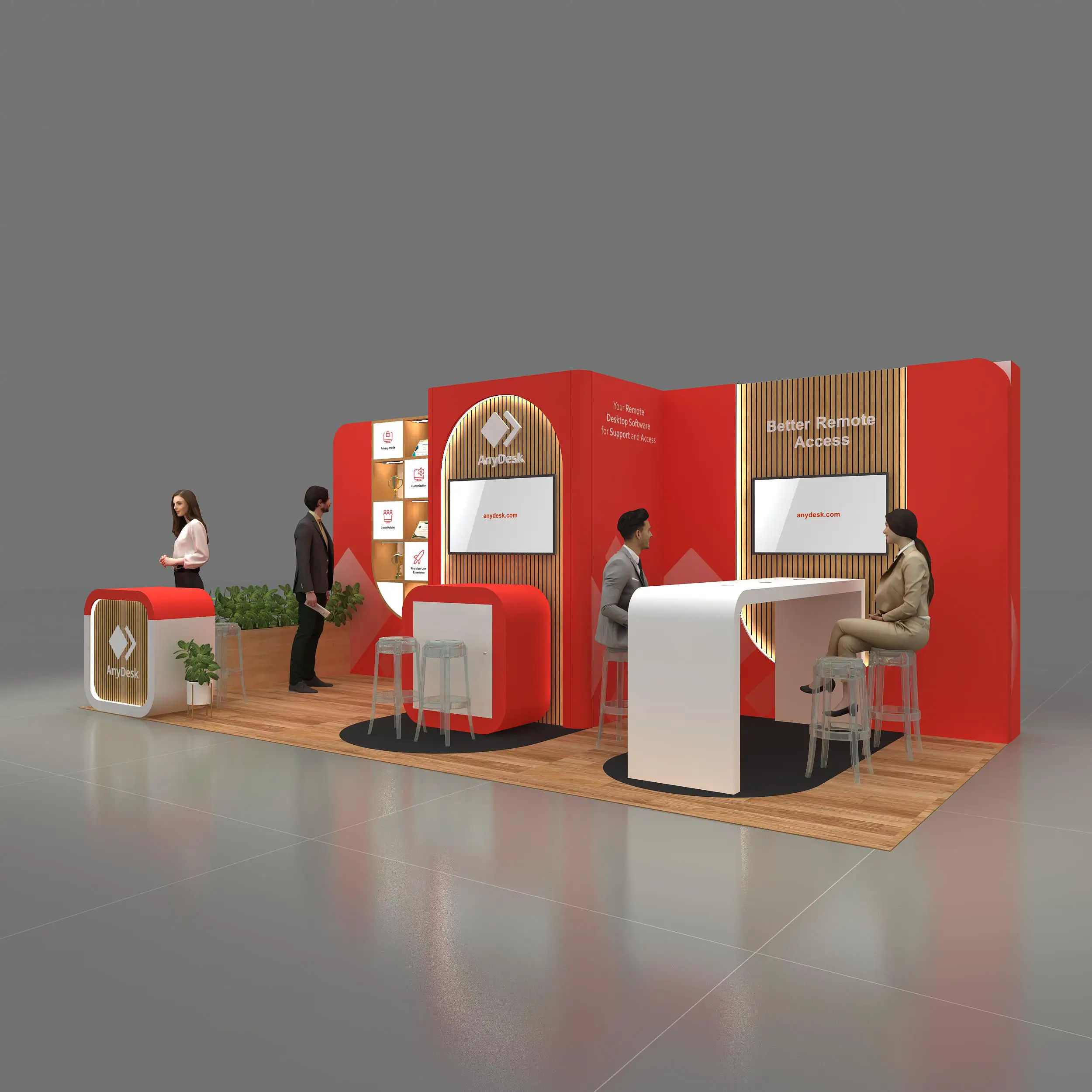 Left Side Perspective View - RLU1020 148: Top-notch 10x20 trade show booth rentals
