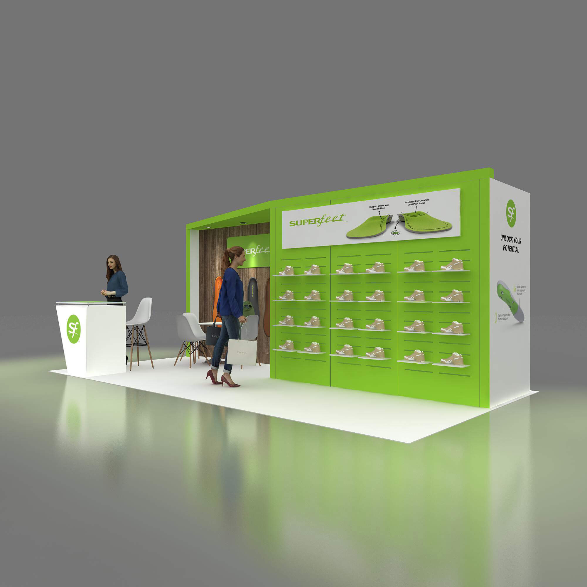Left Side Perspective View - YRLE1020 11: Grab every eye with awe-inspiring 10x20 booth rentals