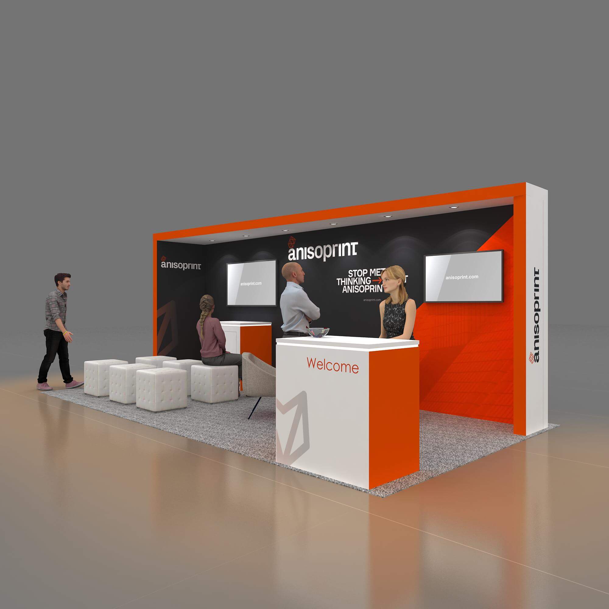 Left Side Perspective View - RLE1020 19: surprise your attendees with supreme 10x20 booth rentals by Exponents Left Side Perspective View - RLE1020 19: surprise your attendees with supreme 10x20 booth rentals by Exponents