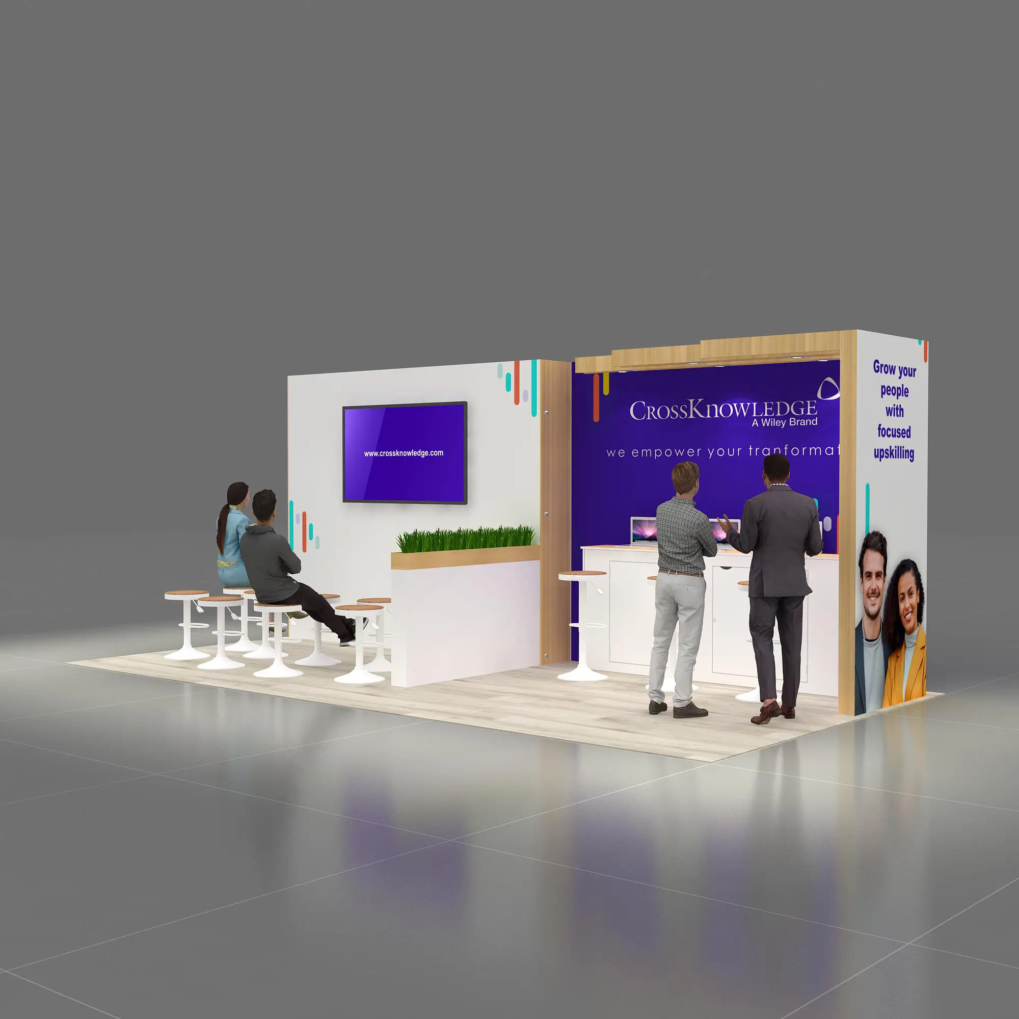 Left Side Perspective View - RLU1020 14: Turnkey all-inclusive 10x20 booth rentals