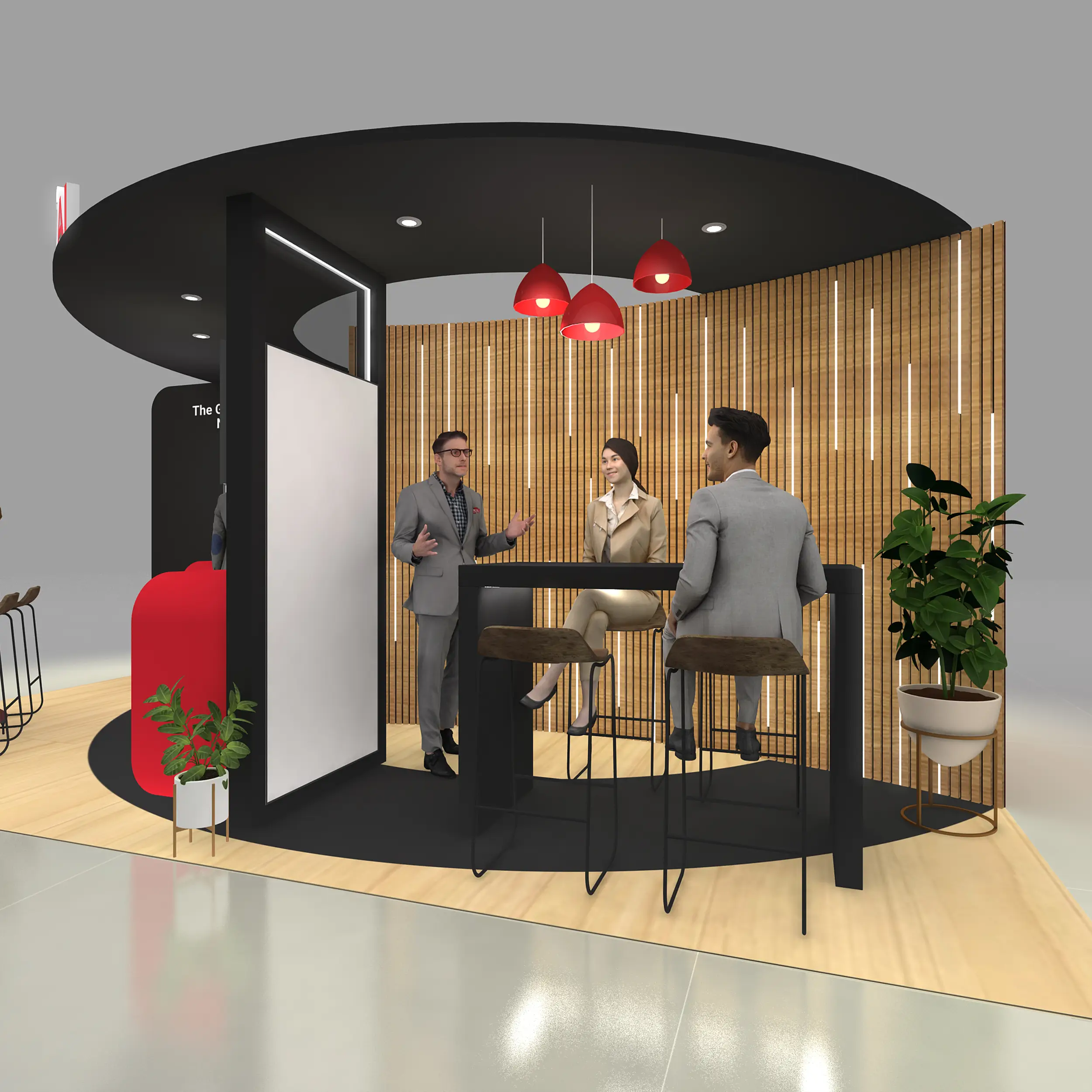 Sitting Area - RLU1020 19: Grab every eye with awe-inspiring 10x20 booth rentals
