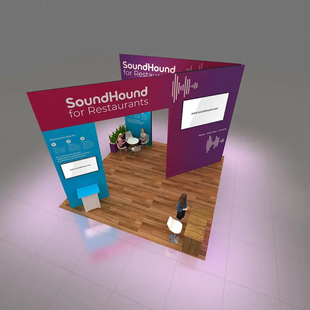 Sound Hound 20x20 Trade Show Booth Design Upper View