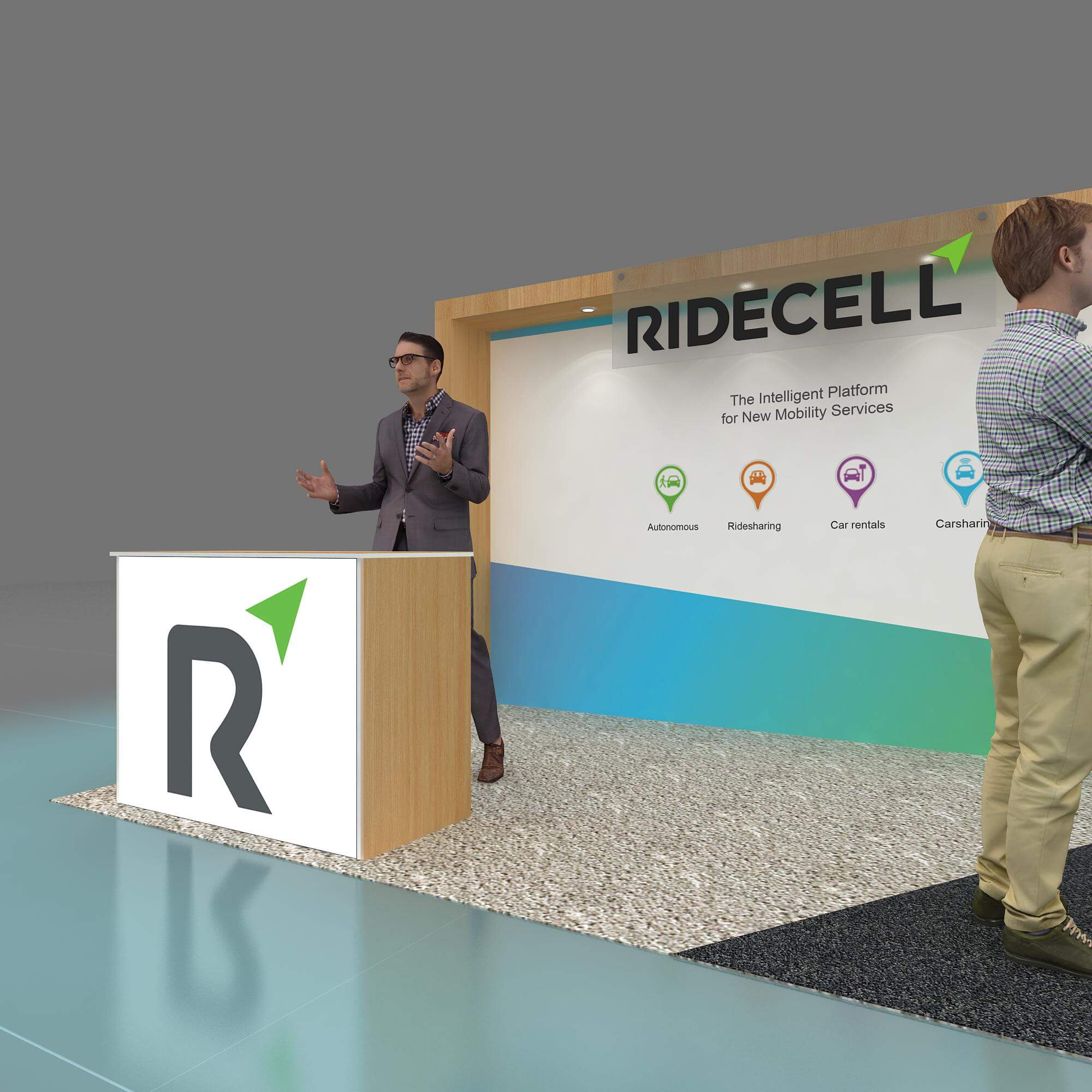 Left Side Perspective View - GRL1020 16: Splendid 10x20 trade show booth rental for Shows Left Side Perspective View - GRL1020 16: Splendid 10x20 trade show booth rental for Shows