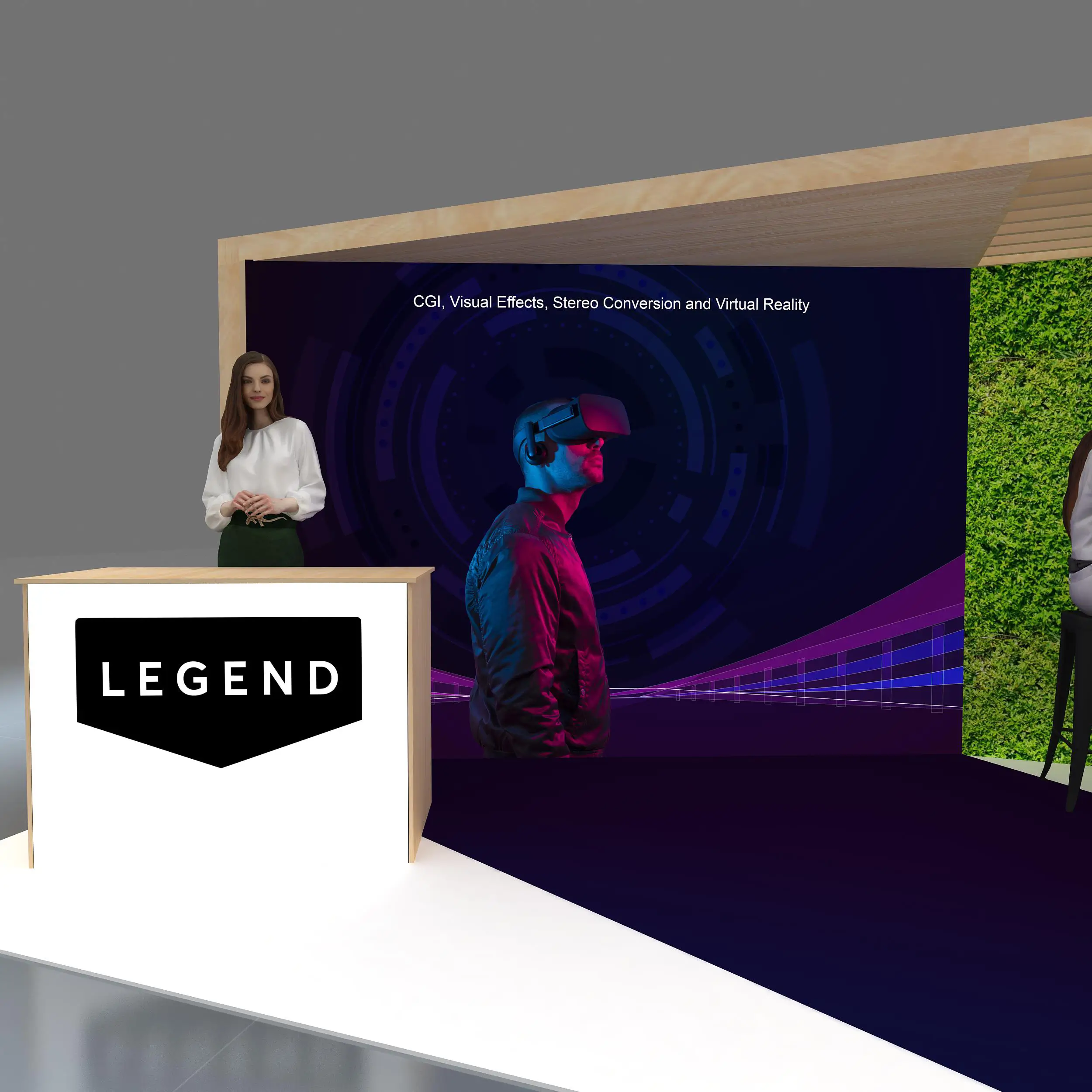 Left Side Perspective View - RLU1020 64: Award-winning 10x20 trade show booth rentals