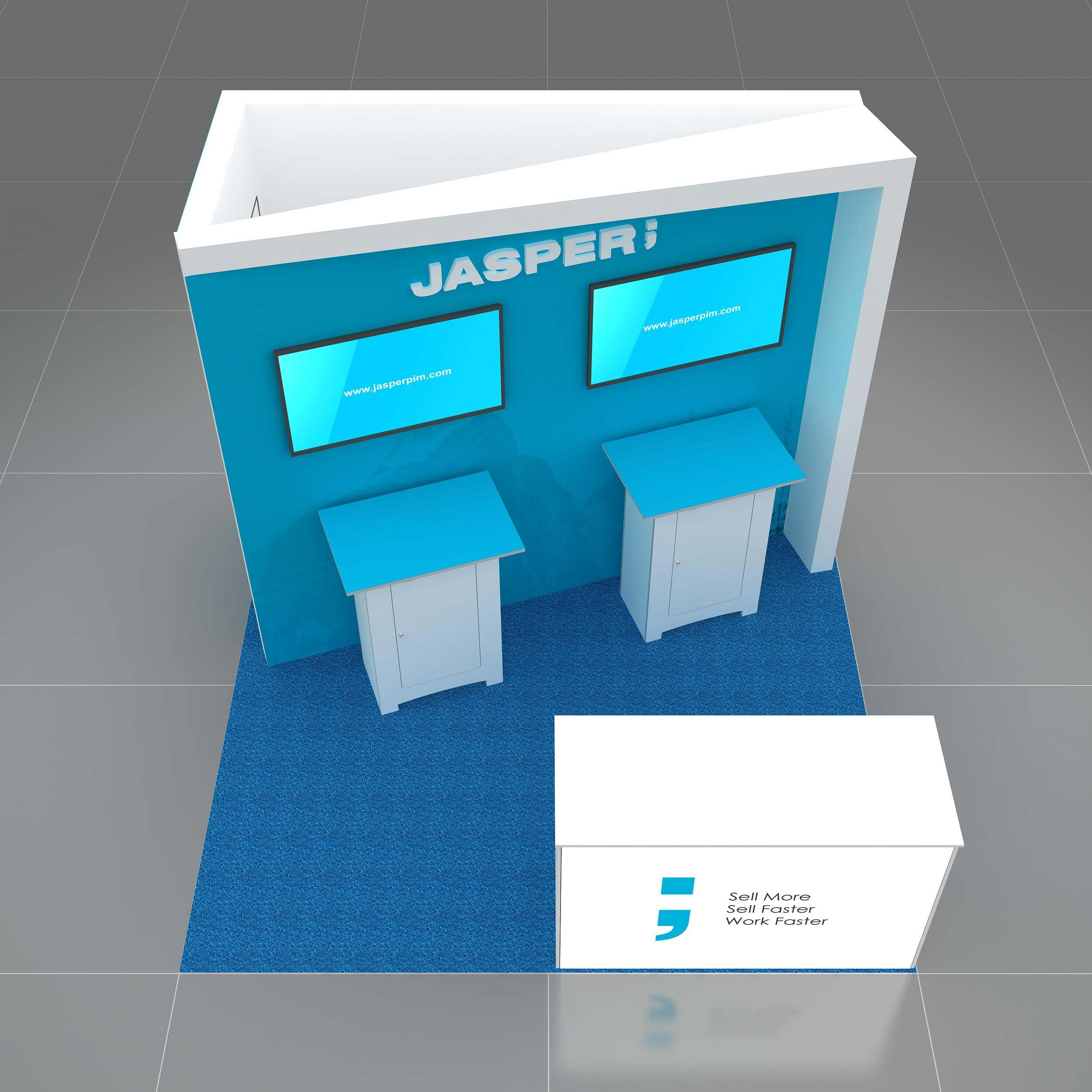 Arial View - 1010 01: Stunning 10x10 Custom Trade Show Exhibit Rental Experience