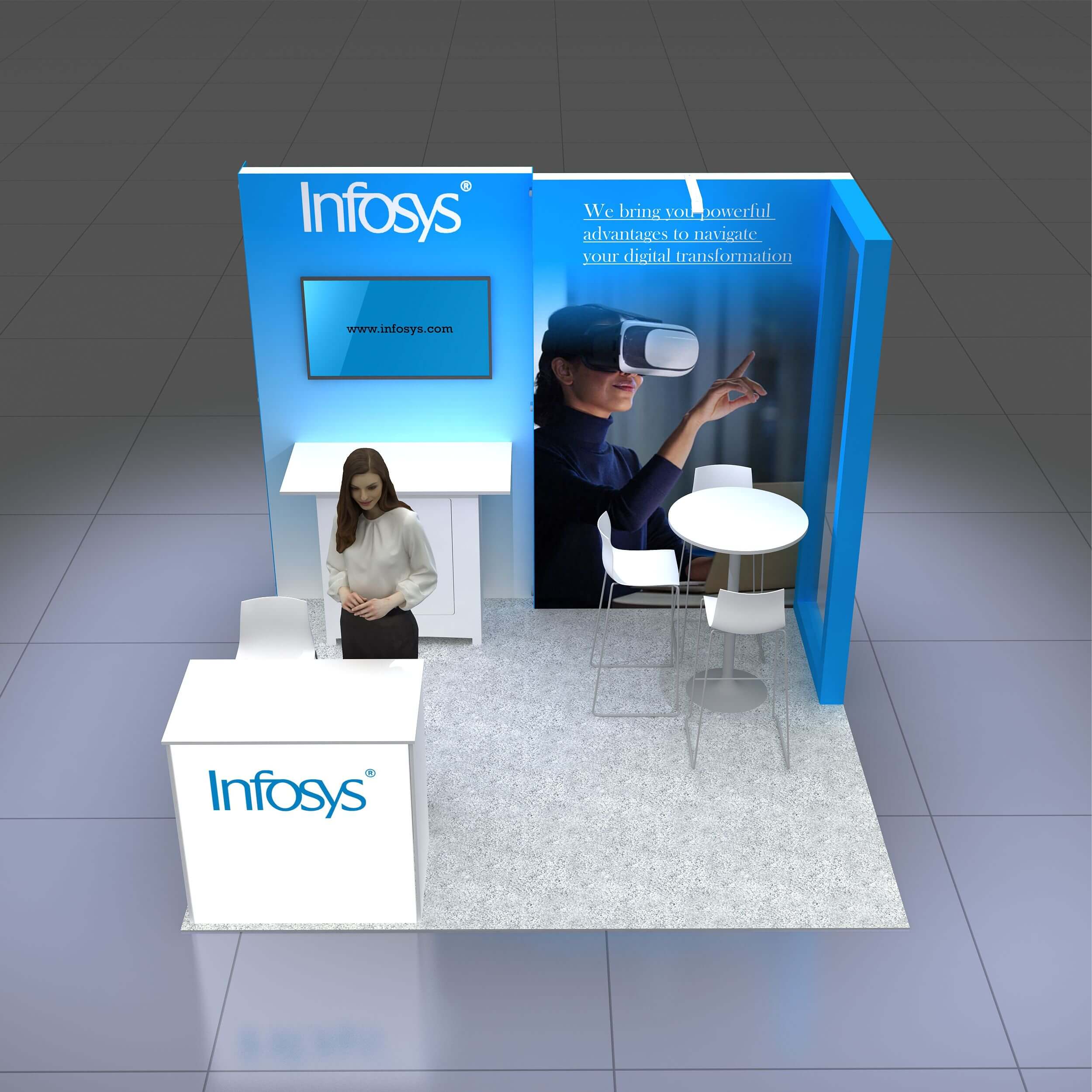 Arial View - RLU1010 23: Attractive & portable 10x10 trade show displays