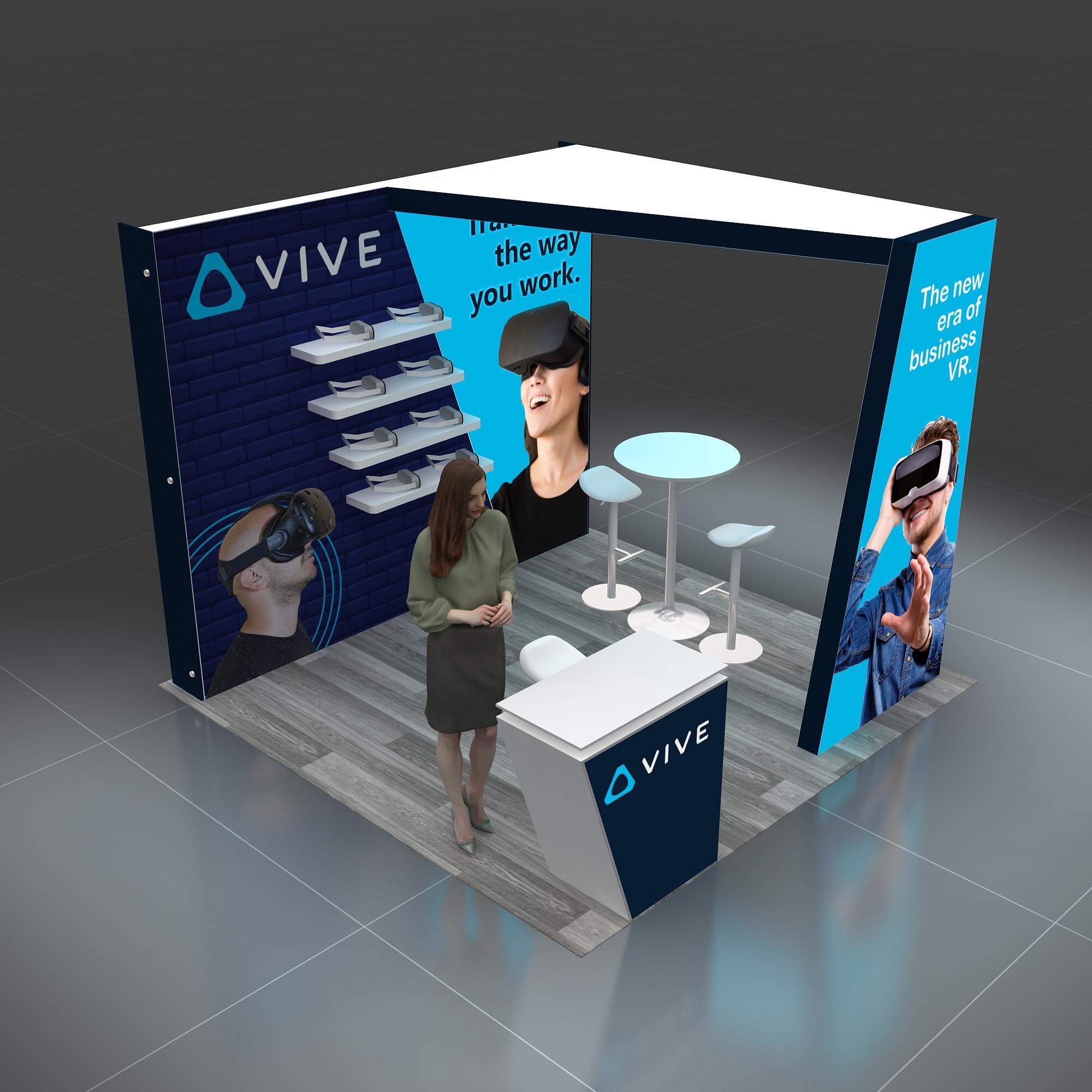 Arial View – RLU1010 31: World-class 10x10 trade show booth rentals
