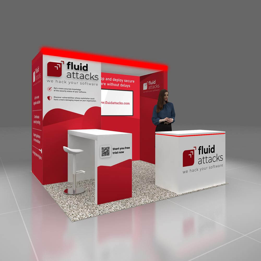 Right Side Perspective View – RLU1010 35: Top of the range 10x10 trade show booth rentals