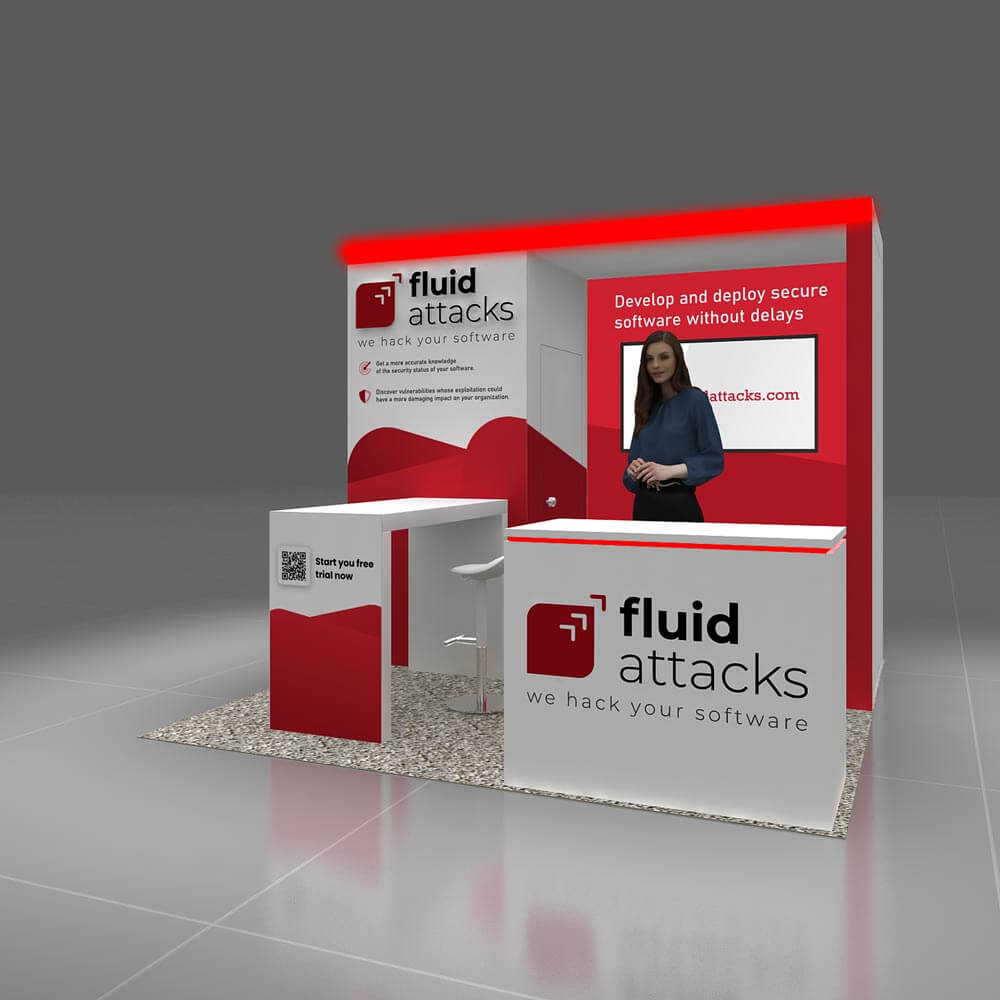 Left Side Perspective View – RLU1010 35: Attractive 10x10 Rental Exhibits for Trade Show Marketing
