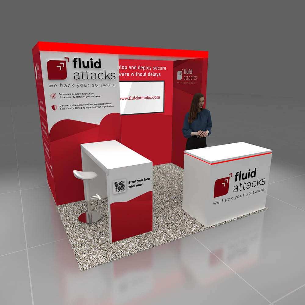Arial View – RLU1010 35: Visually Compelling 10x10 Exhibit Booth for Engagement