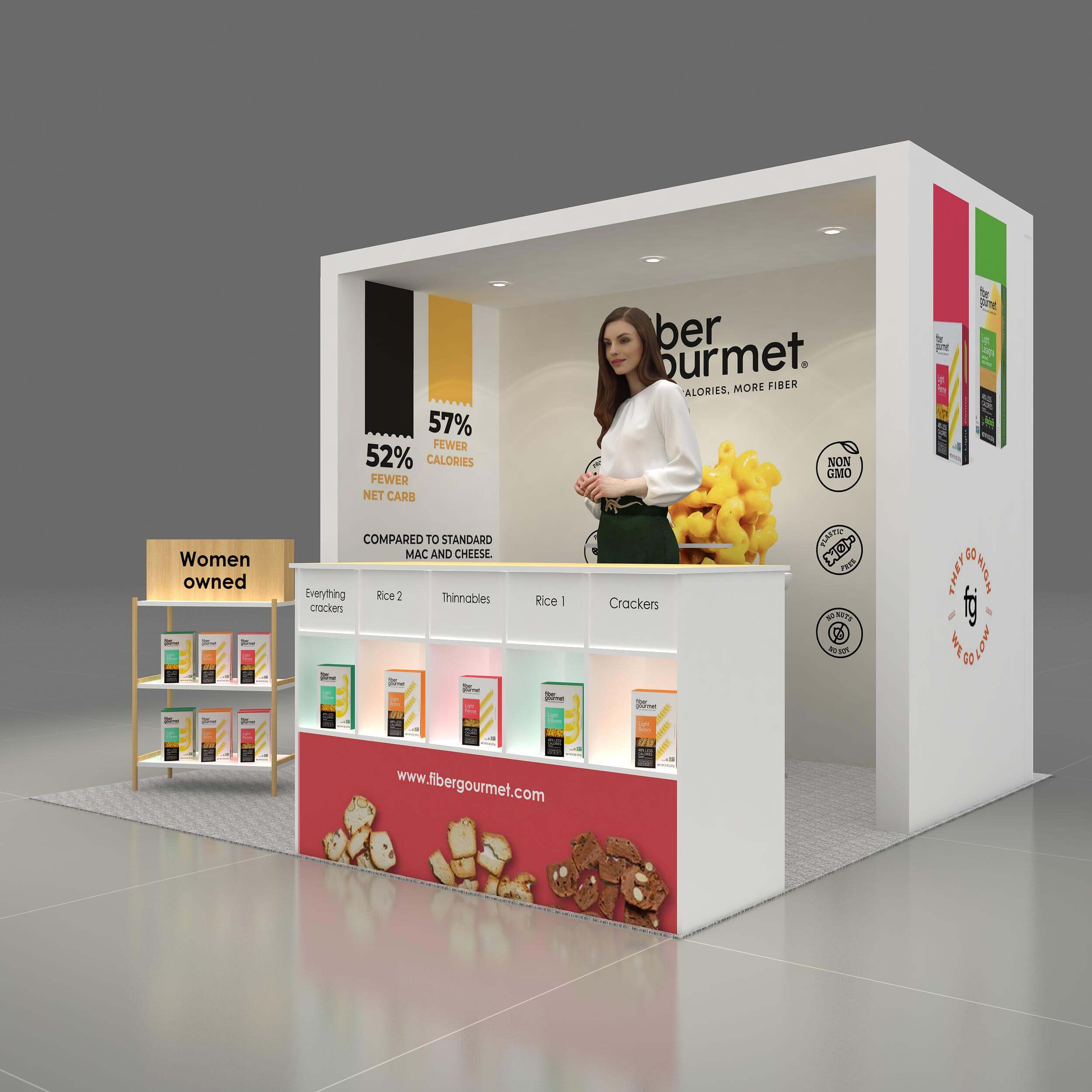 Left Side Perspective View - RLU1010 51: Eye-catching 10x10 booth rental Left Side Perspective View - RLU1010 51: Eye-catching 10x10 booth rental