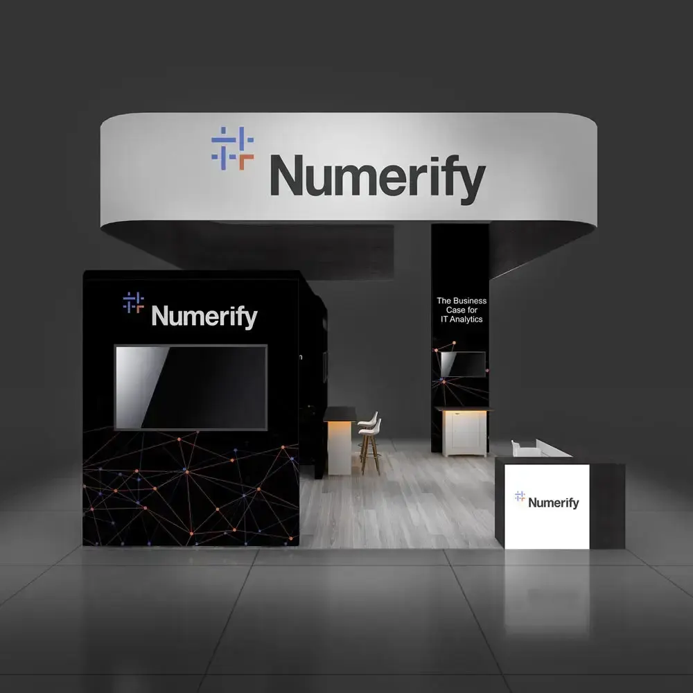 Front View - 20x20 Trade Show Booth Design -YRLU2020 156