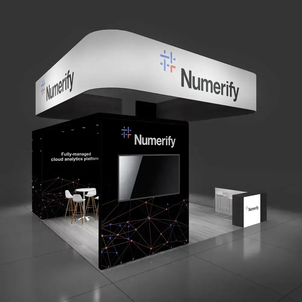 Left Side View - 20x20 Booth Rental Design - YRLU2020 156