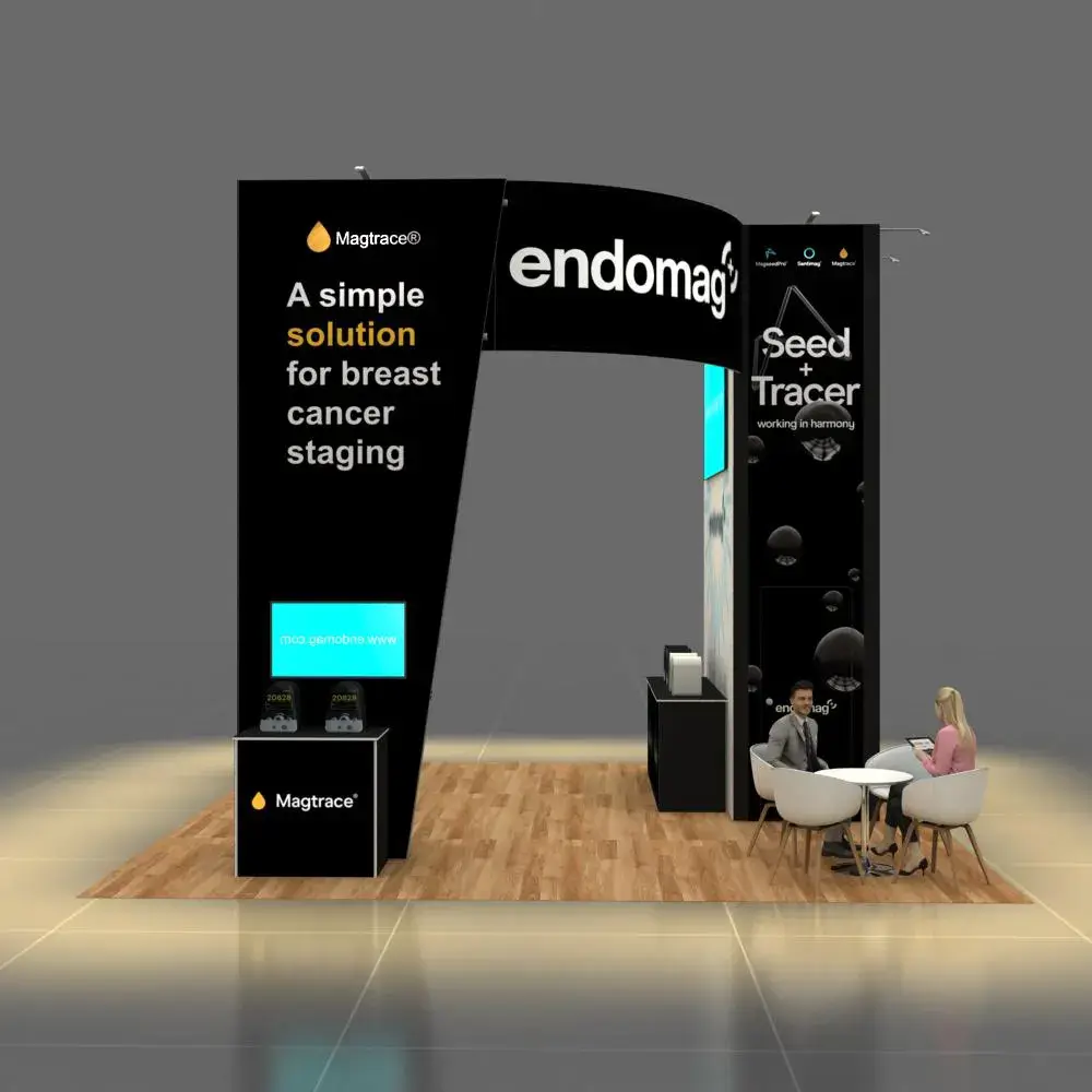 Left Side Perspective View – YRLU2020 181: Stylish 20x20 Booth Designs for Visual Brand Presence