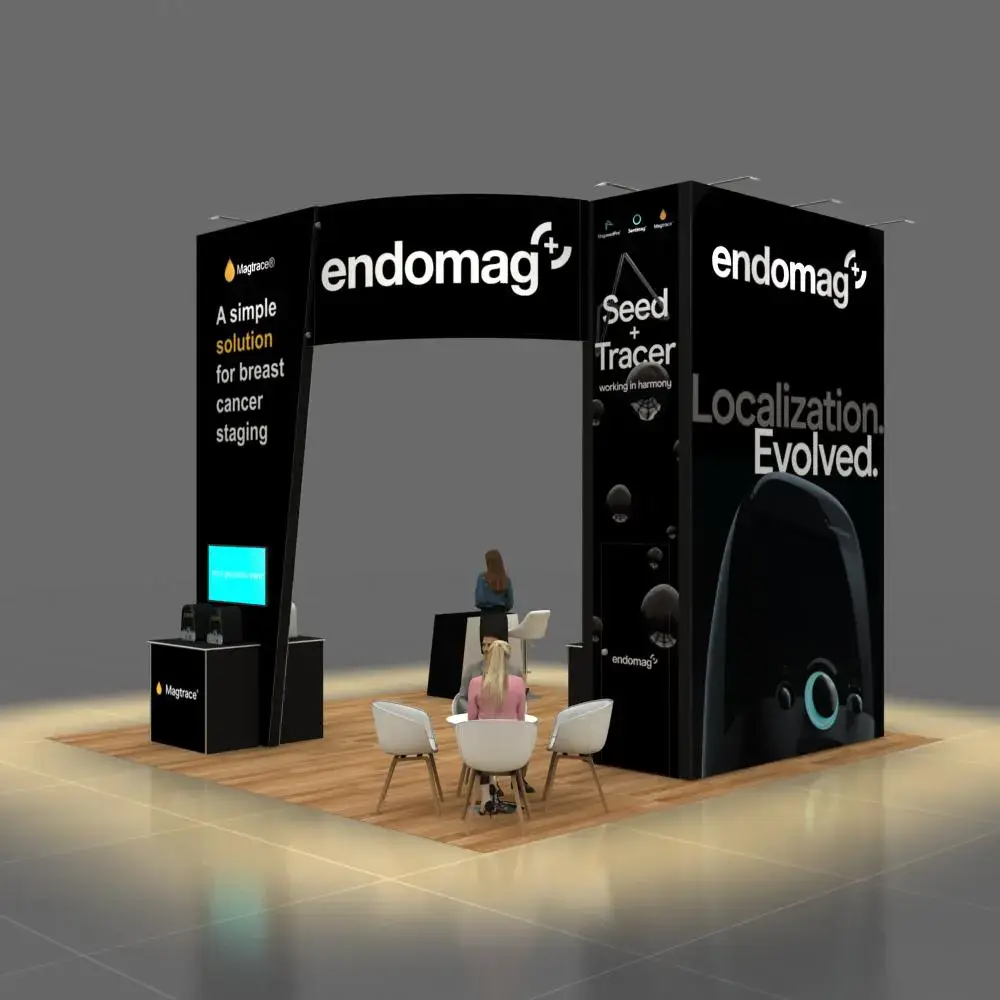 Back Side Perspective View – YRLU2020 181: Vibrant 20x20 Exhibit Rentals Display for Event Presence