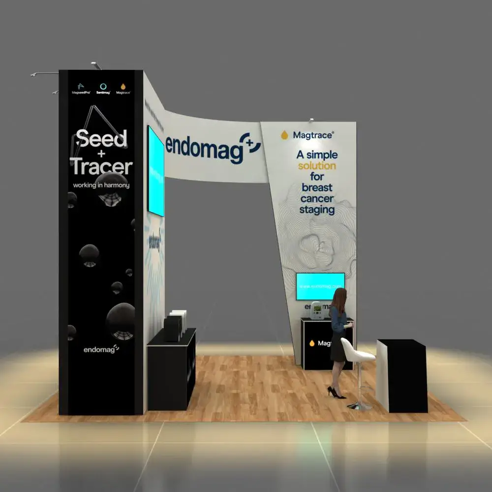 Right Side Perspective View – YRLU2020 181: Stunning 20x20 Custom Trade Show Exhibit Rental Experience