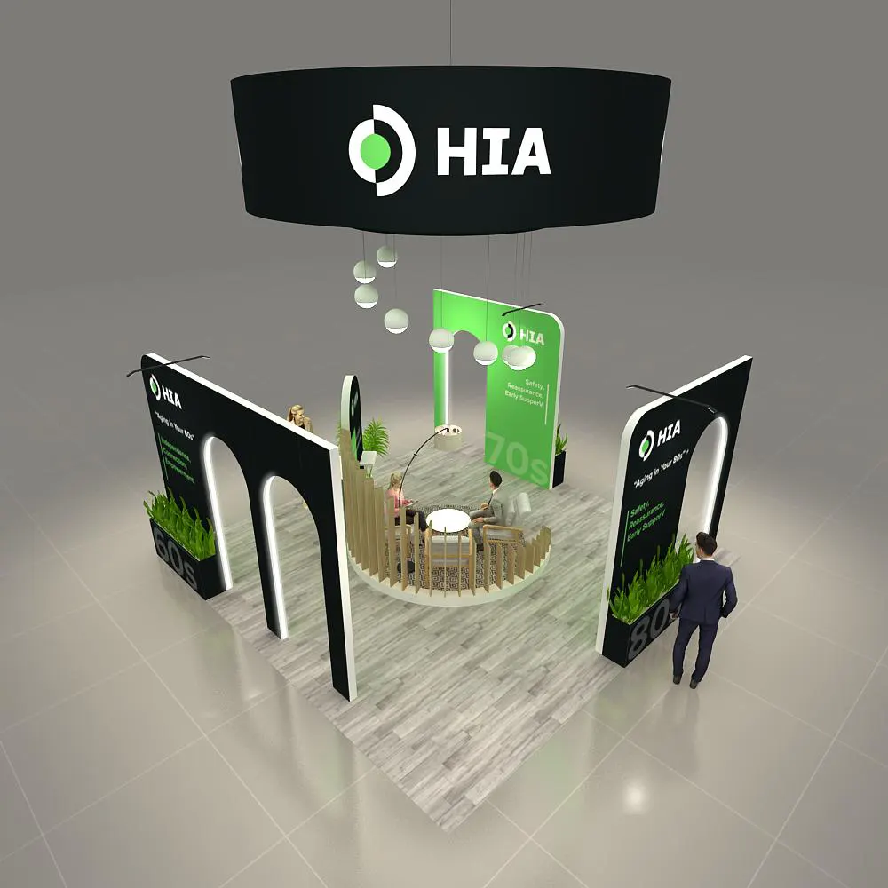 Aerial View – BRLU2020 160: Bold 20x20 Rent a Booth Design for Trade Shows