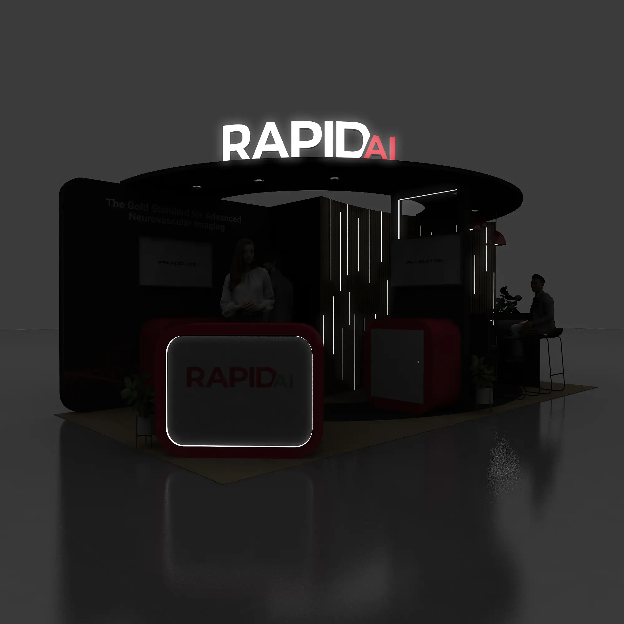Backlit View - RLU1020 19: Amazing and robust 10x20 trade show booth rentals