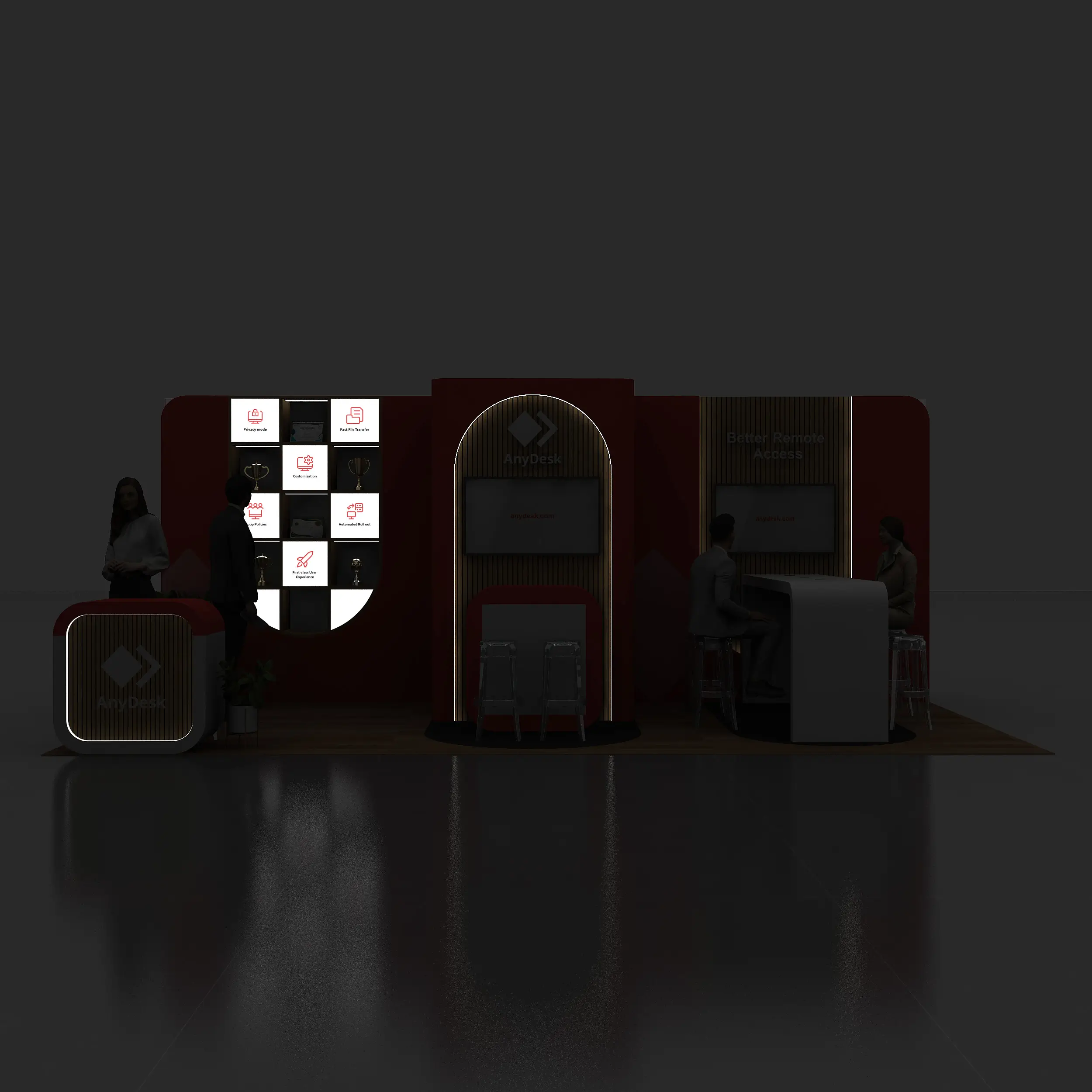 Backlit View - RLU1020 148: Striking and purpose-driven 10x20 booth rentals