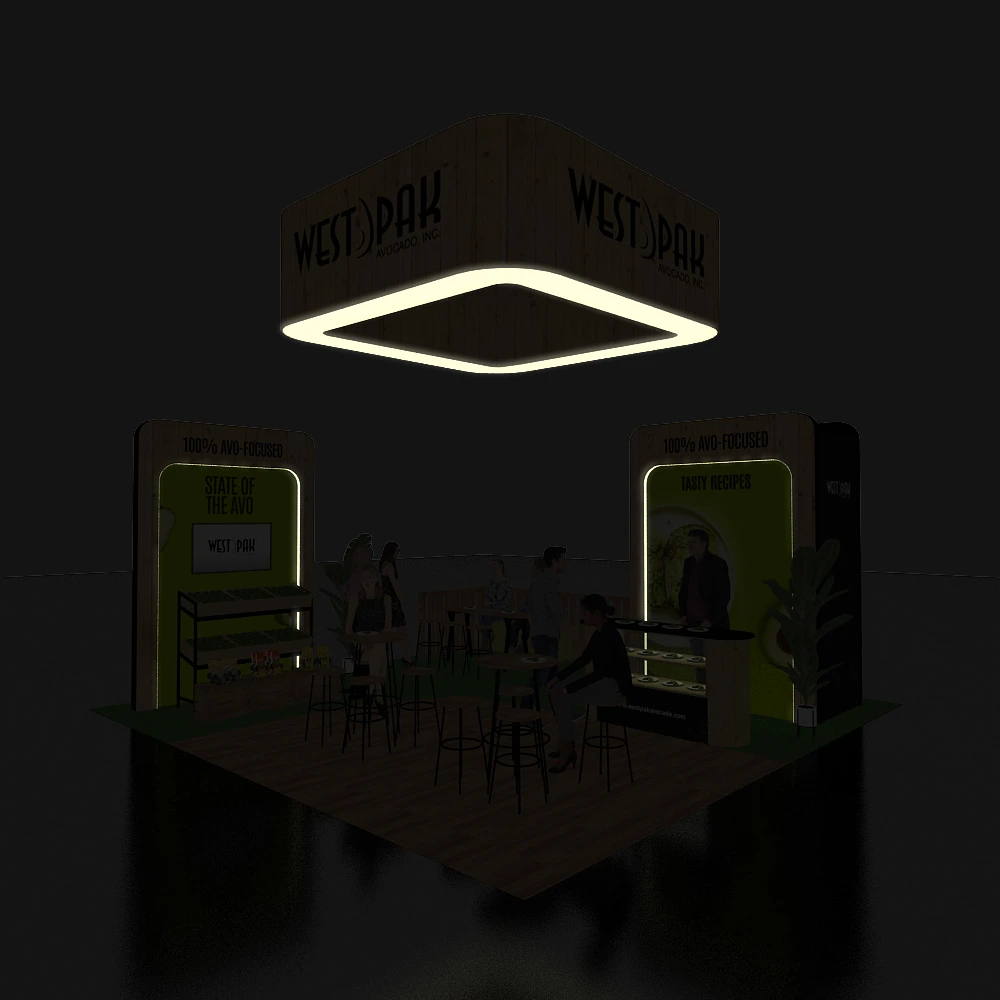 Backlit View – BRLU2020 39: Vibrant 20x20 Exhibit Rentals Display for Event Presence