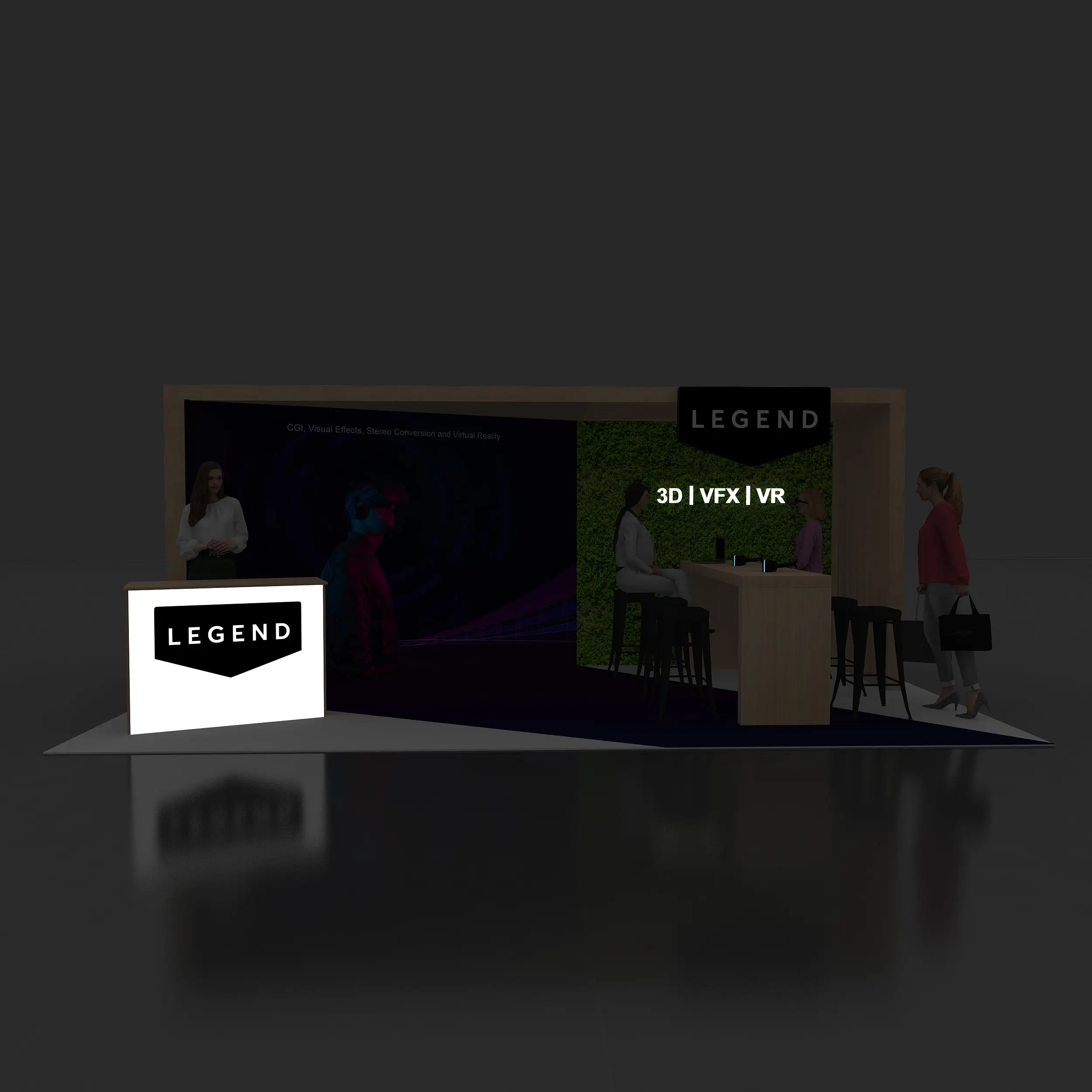 Backlit View - RLU1020 64: Exceptional 10x20 trade show booth rentals