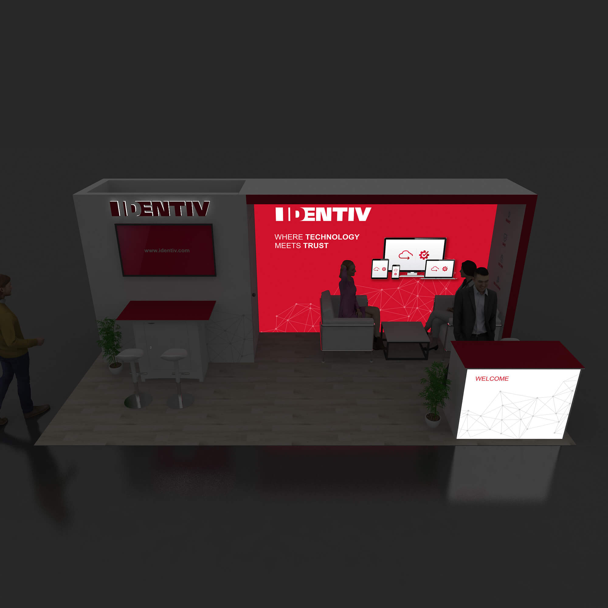Backlit View - YRLU1020 22: Well-designed and top of the range 10x20 booth rentals by Exponents