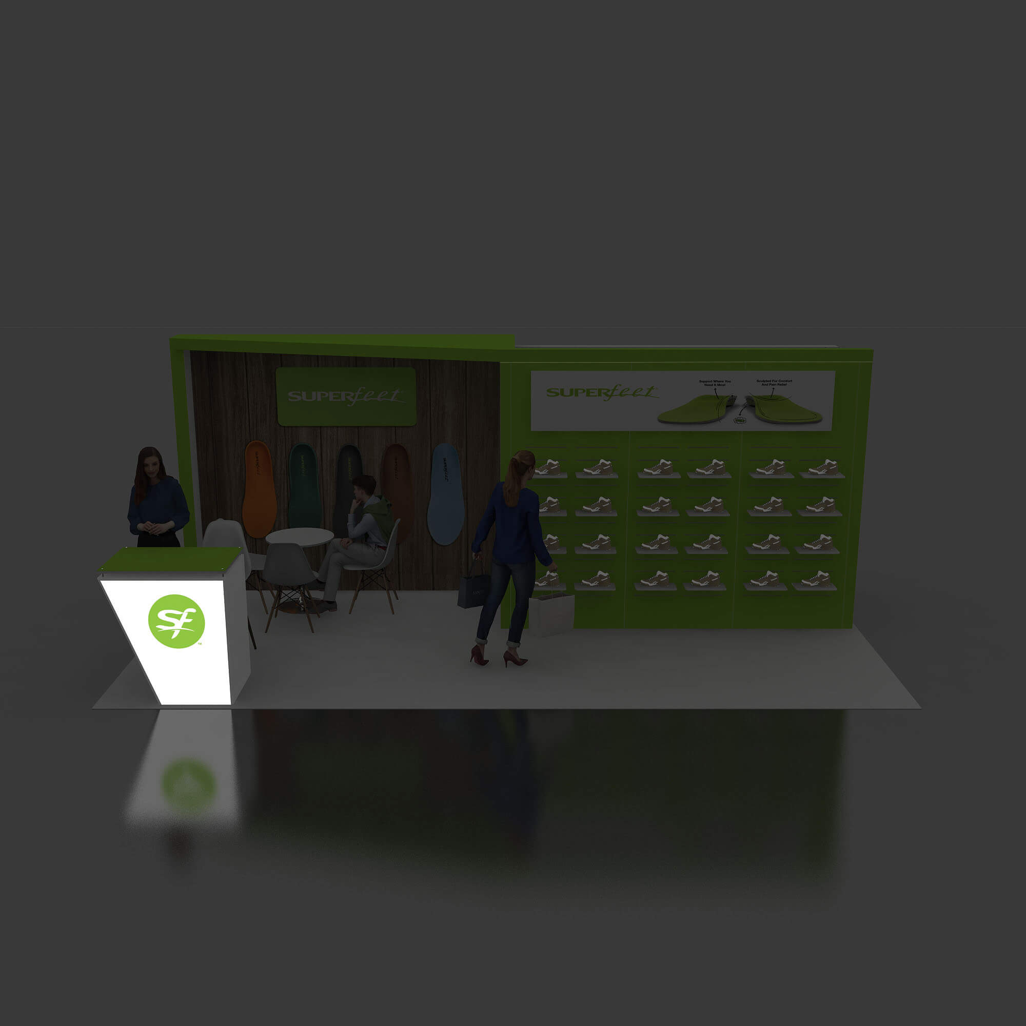 Backlit View - YRLE1020 11: Top-quality and well-designed 10x20 booth rentals