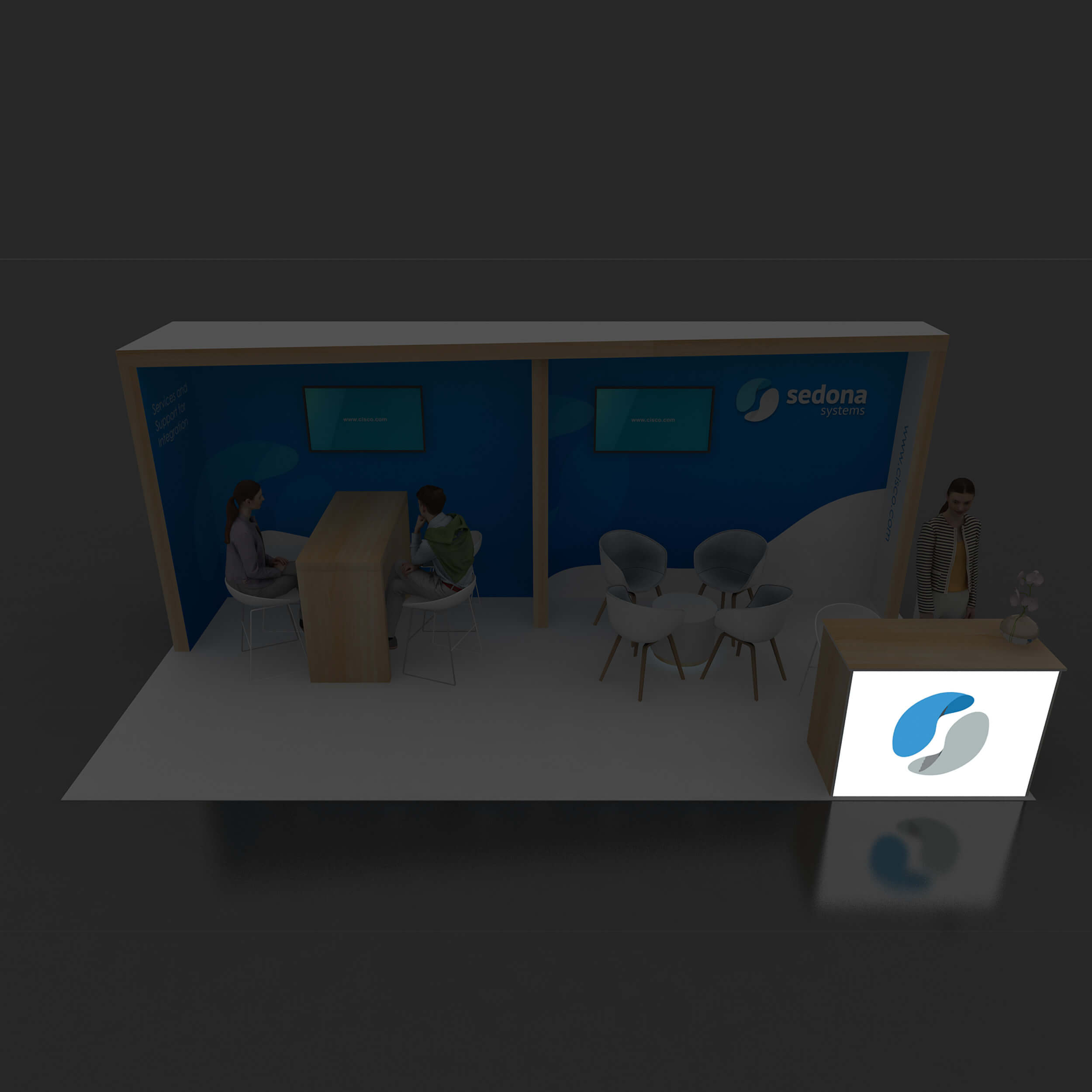Backlit View - GRLU1020 60: Attract attendees with extraordinary 10x20 rental booth