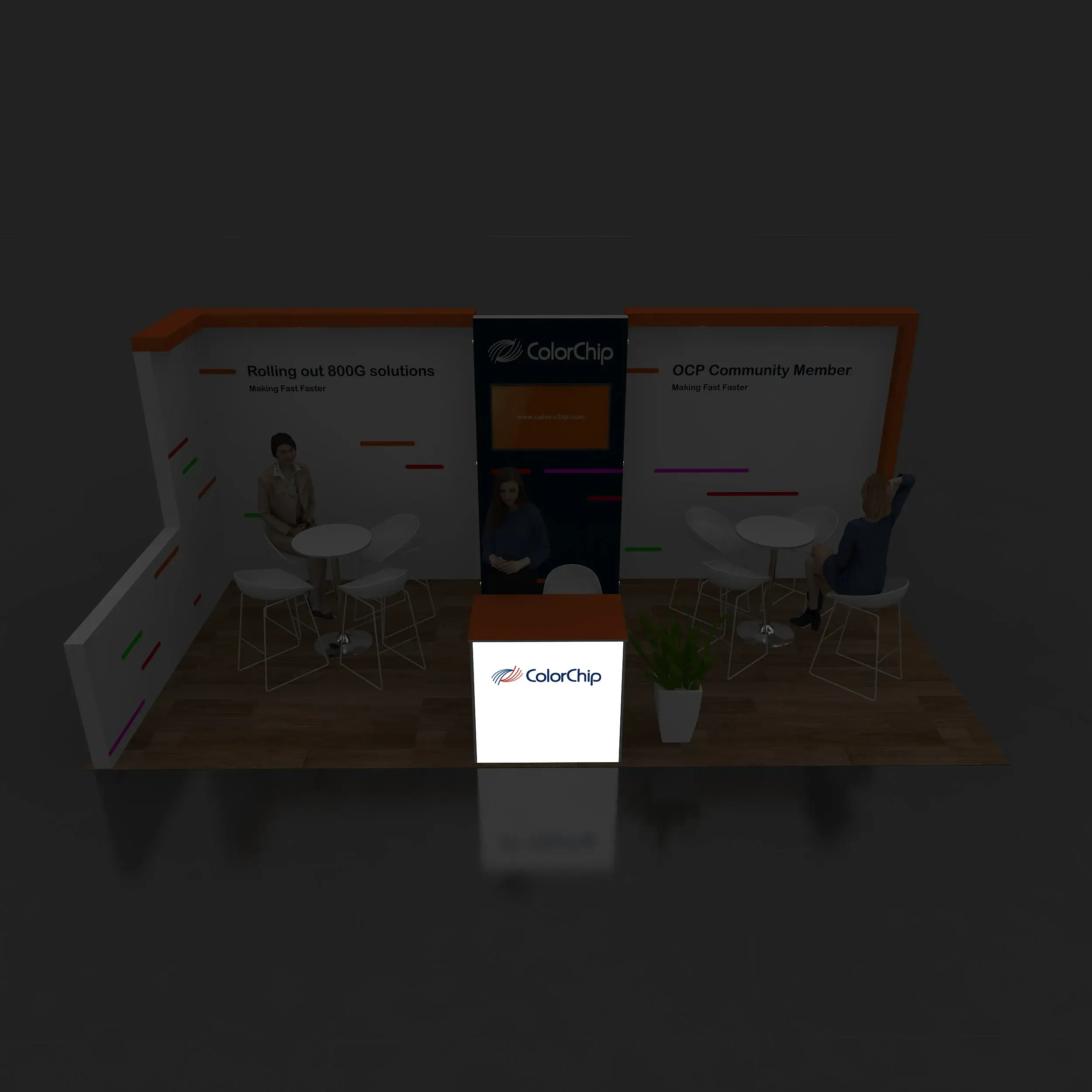 Backlit View - RAL1020 01: Award-winning 10x20 trade show booth rentals