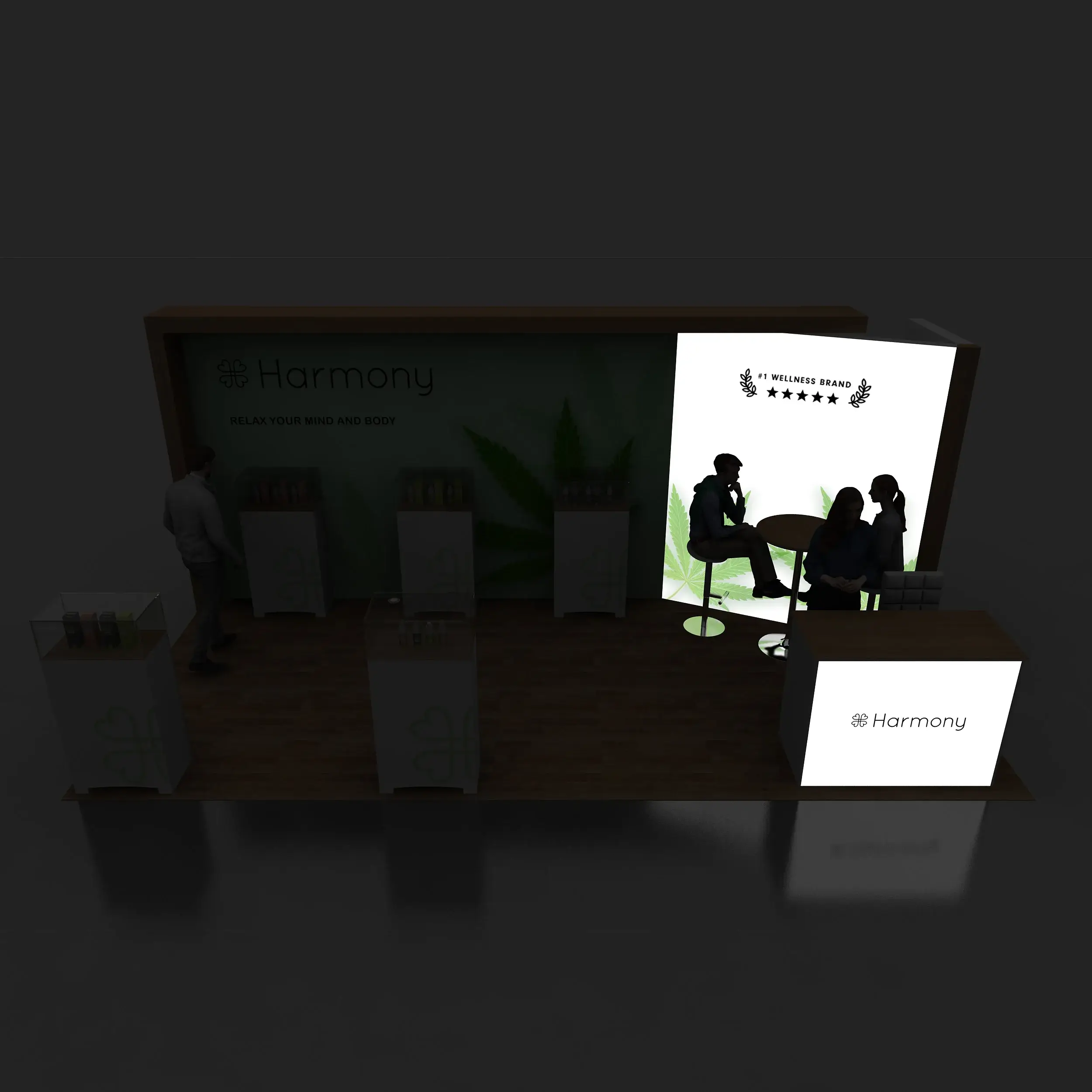 Backlit View - RLU1020 71:  Attract attendees with extraordinary 10x20 rental booth Backlit View - RLU1020 71: Attract attendees with extraordinary 10x20 rental booth