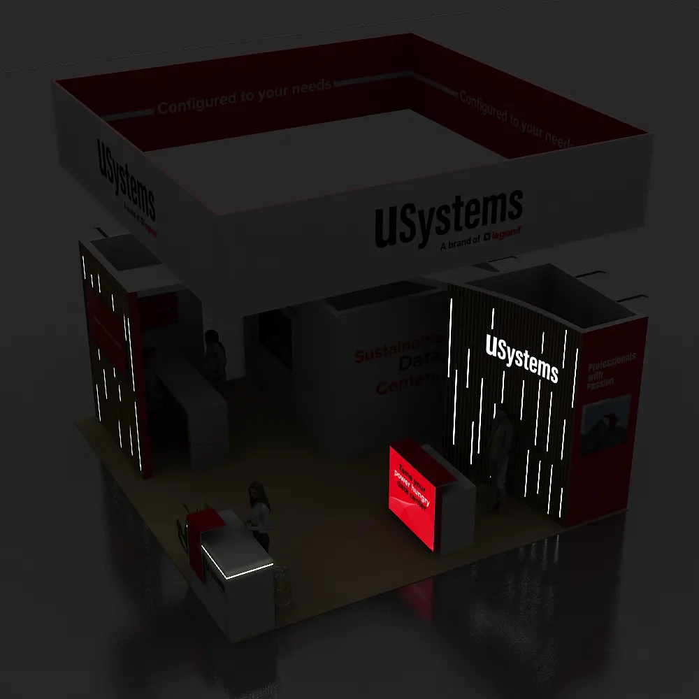 Backlit View - 20x20 Booth Design - YRH2020 06 Backlit View - 20x20 Booth Design - YRH2020 06
